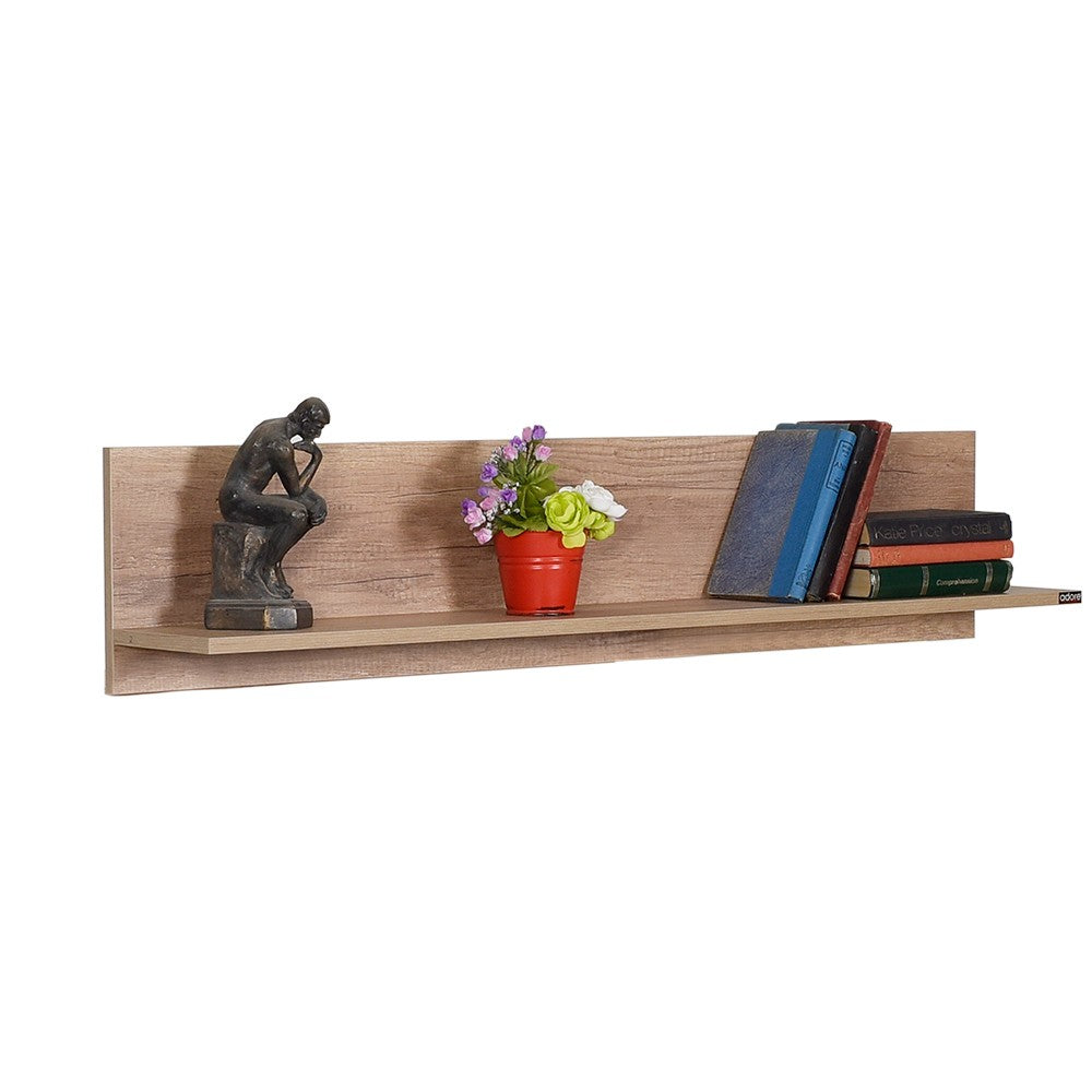 Prateleira de parede – 120 cm x 25 cm x 20 cm – Nogueira clara – Painéis de partículas revestidos a melamina