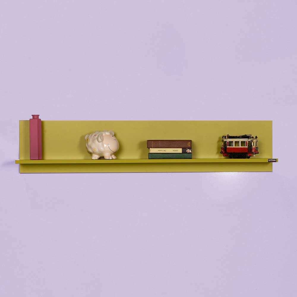Prateleira de parede – 120 cm x 25 cm x 20 cm – Verde – Painel de partículas