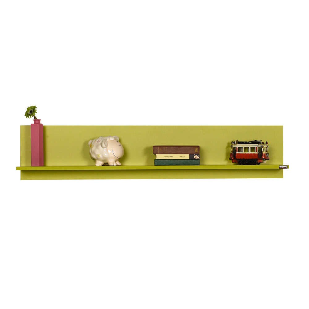 Prateleira de parede – 120 cm x 25 cm x 20 cm – Verde – Painel de partículas