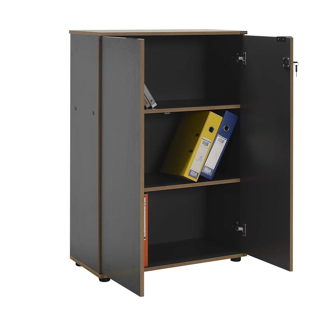 Estante de livros – 72 cm x 109 cm x 34 cm – Antracite – Painel de partículas revestido a melamina