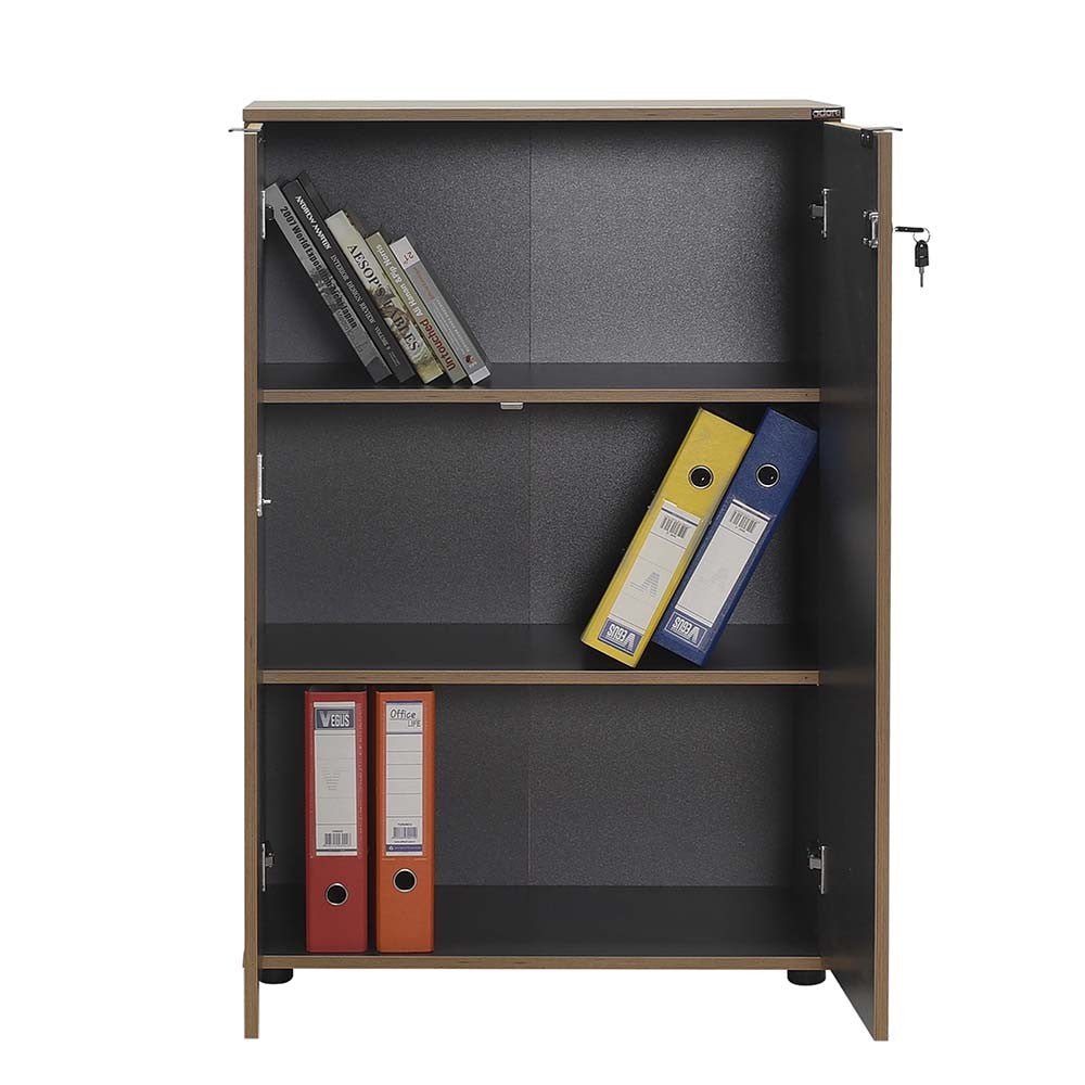 Estante de livros – 72 cm x 109 cm x 34 cm – Antracite – Painel de partículas revestido a melamina