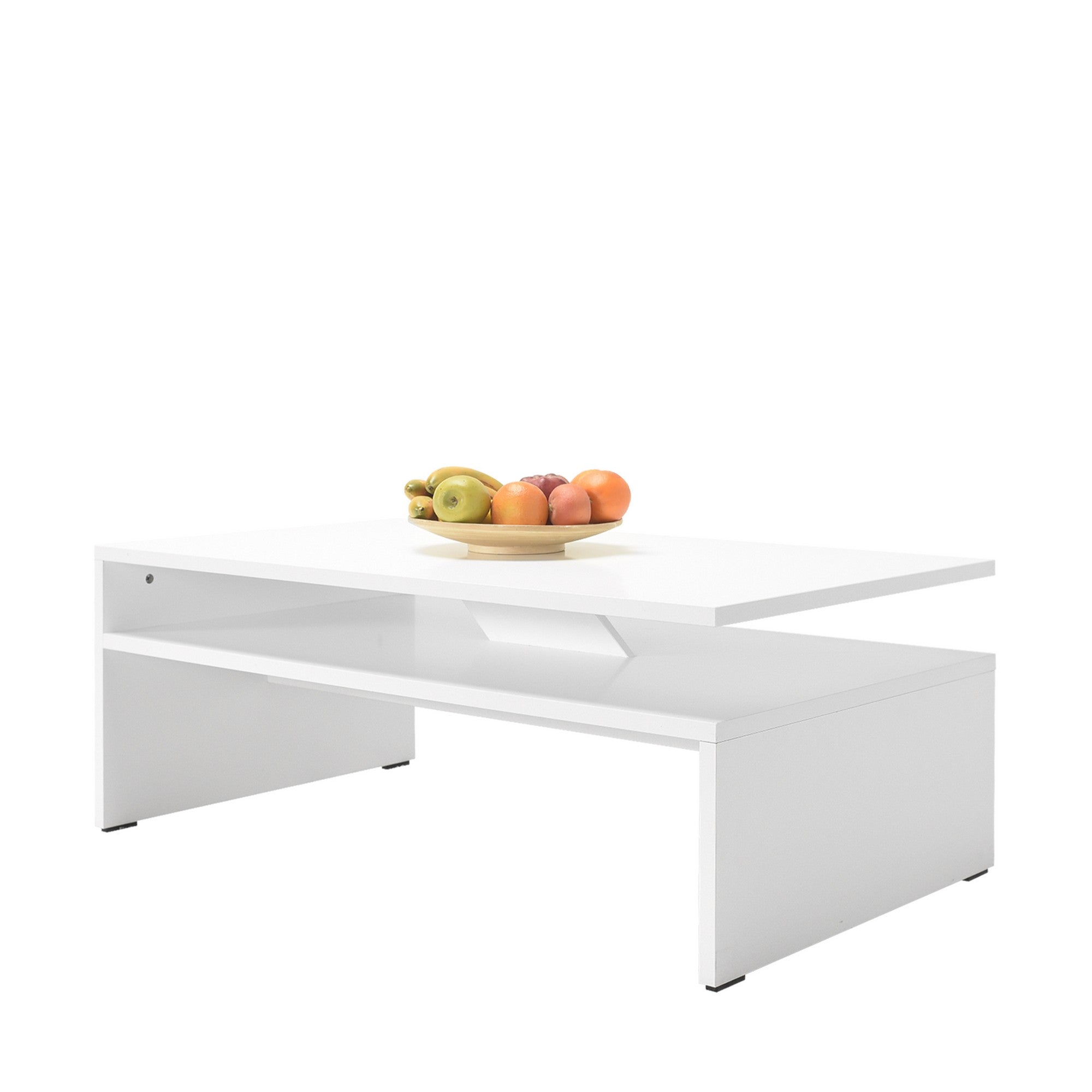 Mesa de Centro – 110cm x 42cm x 65cm – Branco Diamante – Melamina