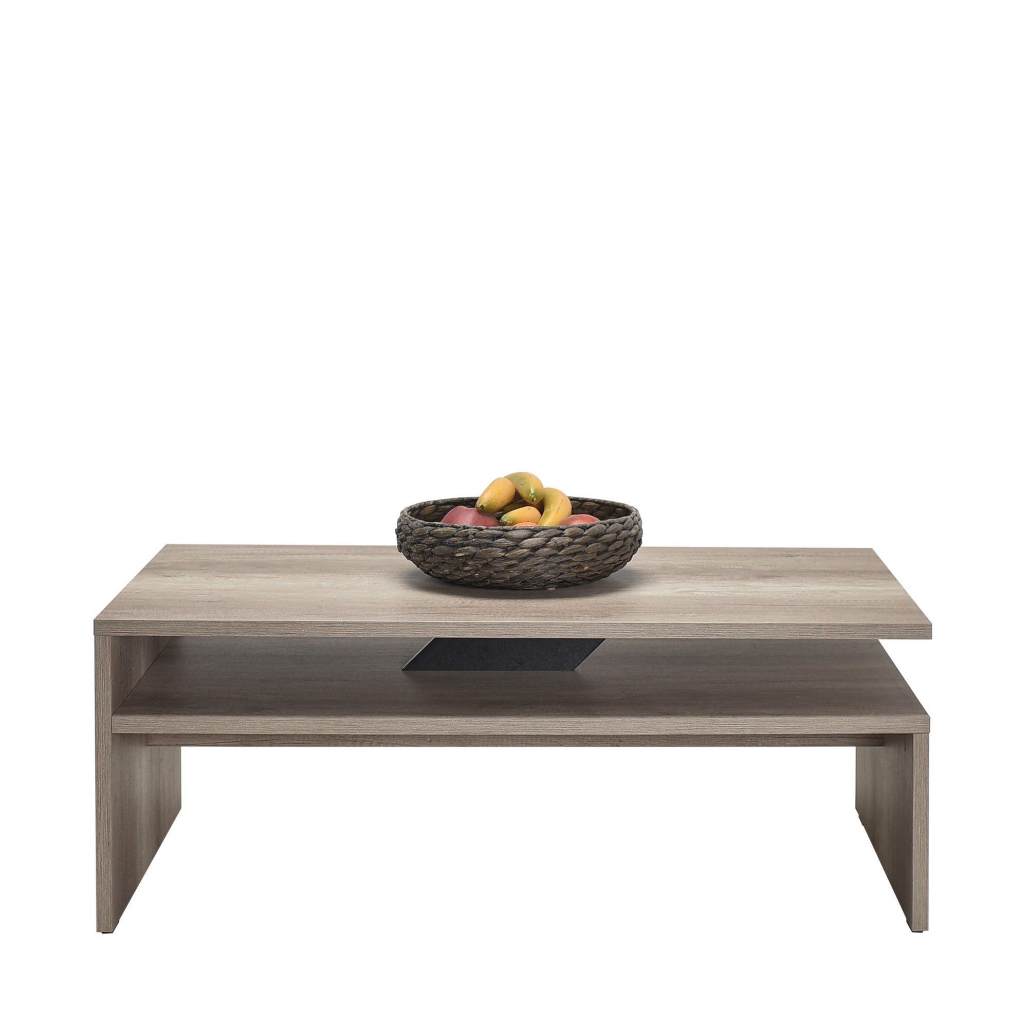 Mesa de Centro – 110cm x 42cm x 65cm – Nogueira clara – Painel de partículas revestido a melamina