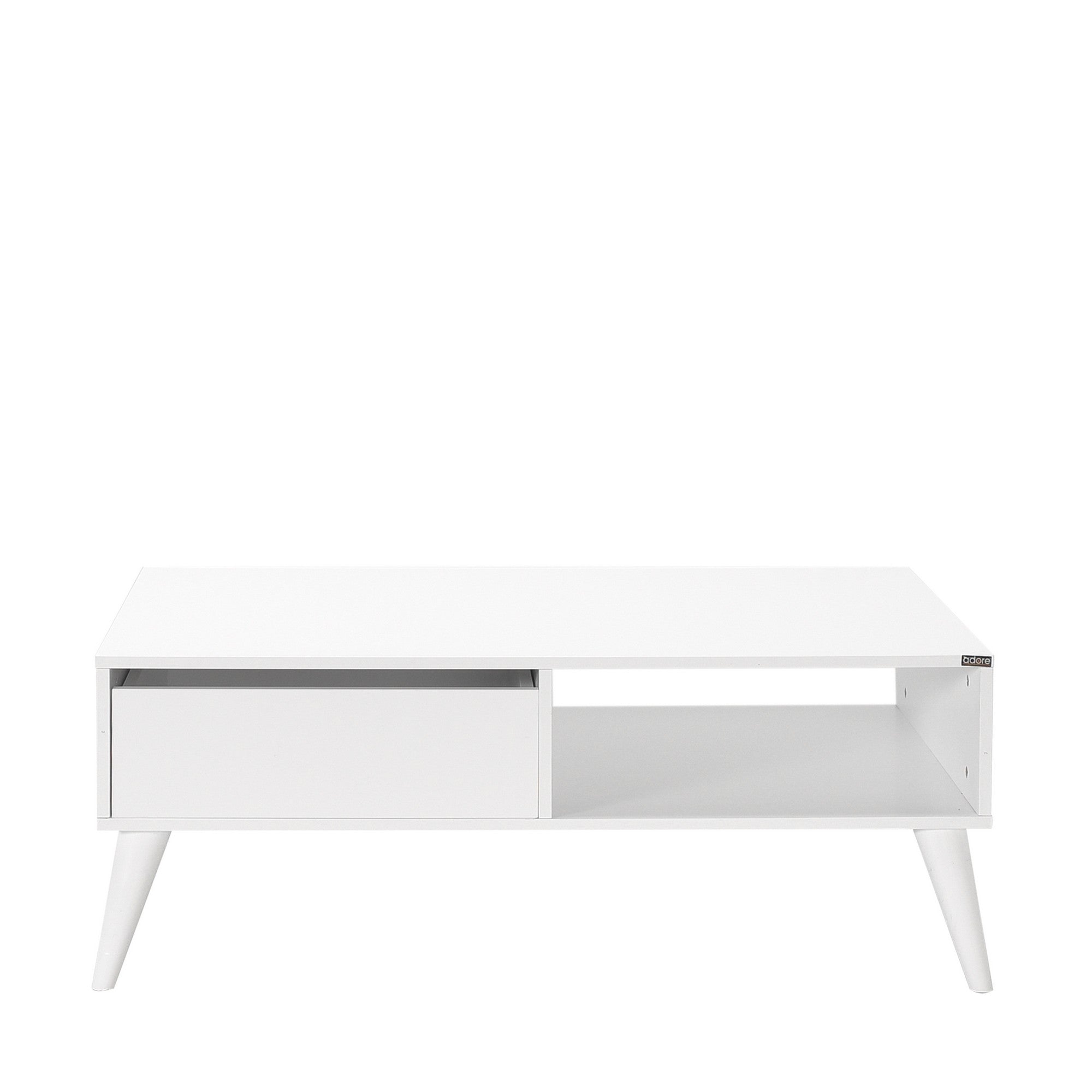 Mesa de Centro – 110 cm x 65 cm x 42 cm – Branco Diamante – Painel de Partículas