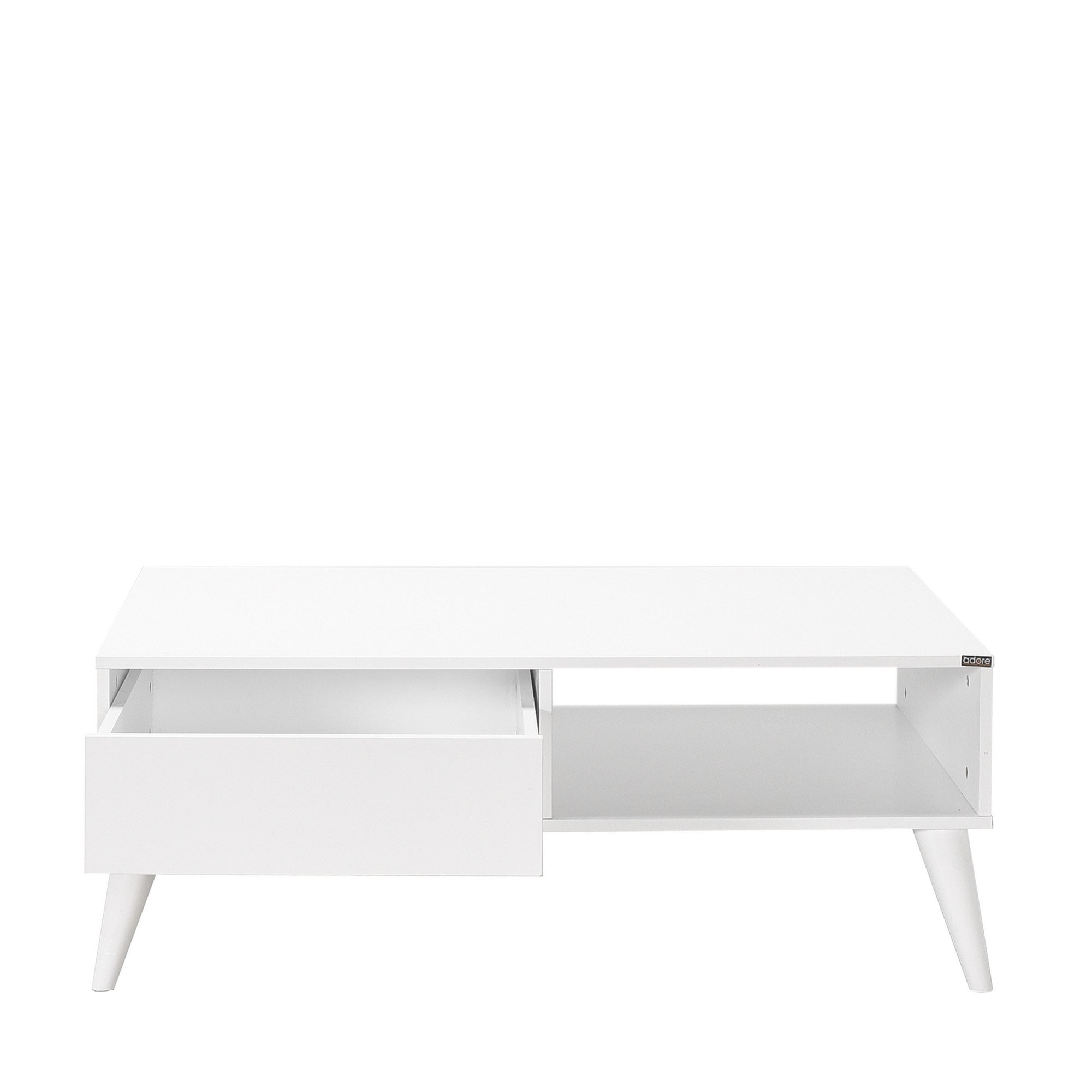 Mesa de Centro – 110 cm x 65 cm x 42 cm – Branco Diamante – Painel de Partículas