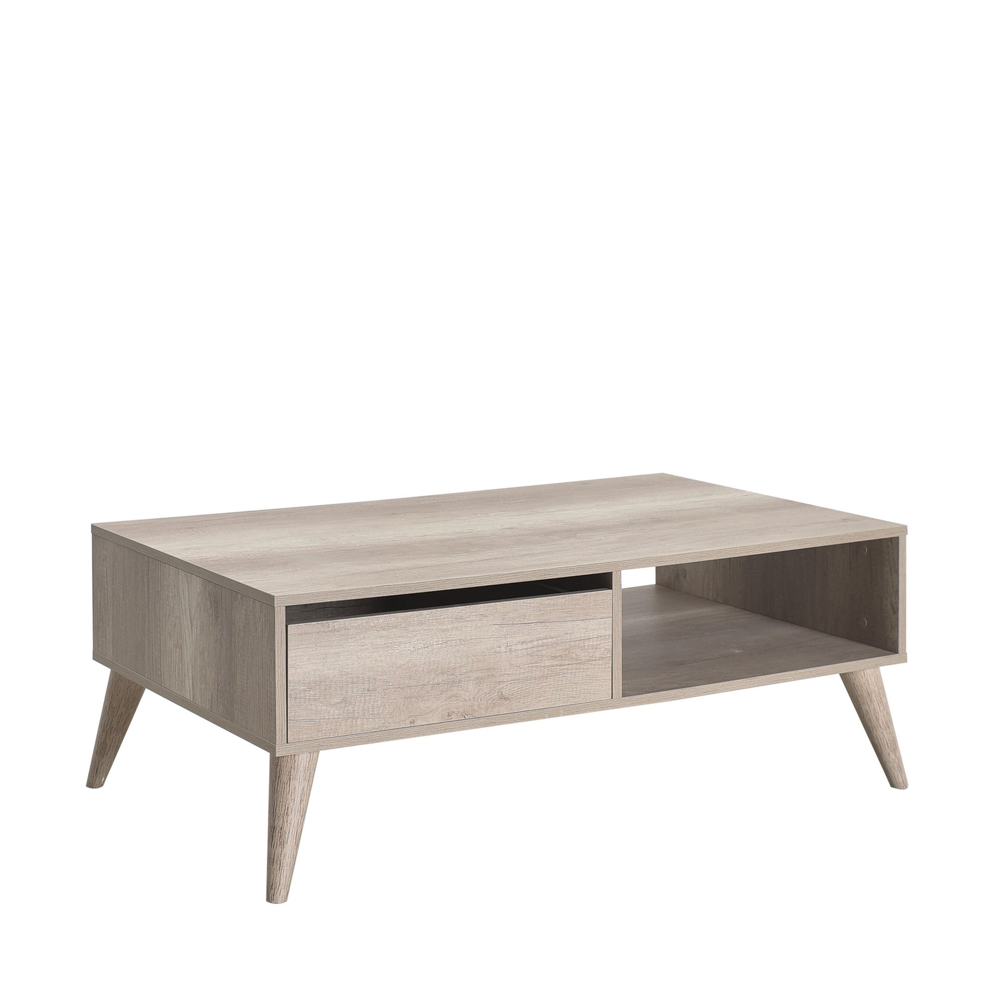 Mesa de Centro – 110cm x 42cm x 65cm – Nogueira clara – Painéis de partículas revestidos a melamina