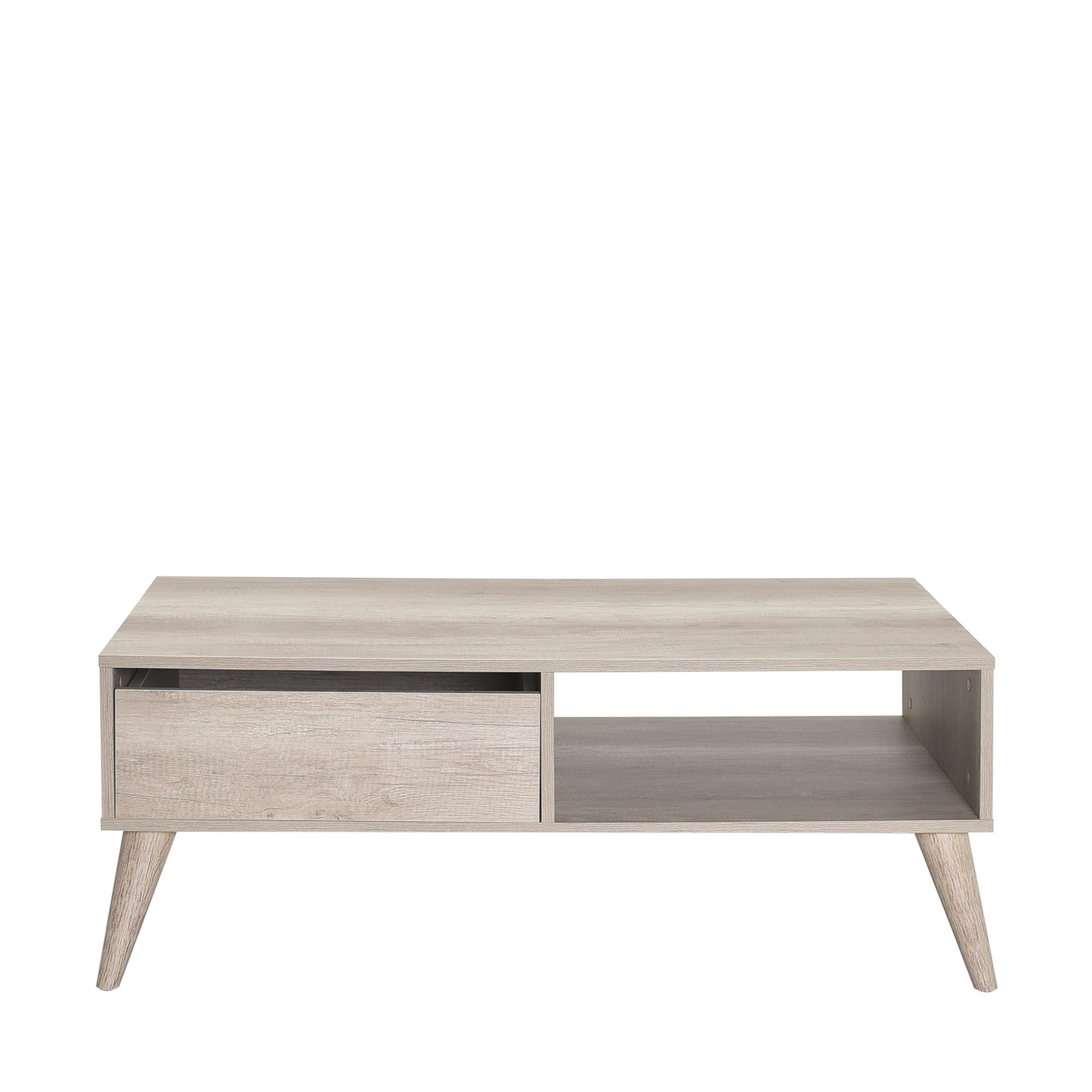 Mesa de Centro – 110cm x 42cm x 65cm – Nogueira clara – Painéis de partículas revestidos a melamina