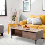 Mesa de Centro – 103 cm x 42 cm x 60 cm – Nogueira clara – Painéis de partículas revestidos a melamina