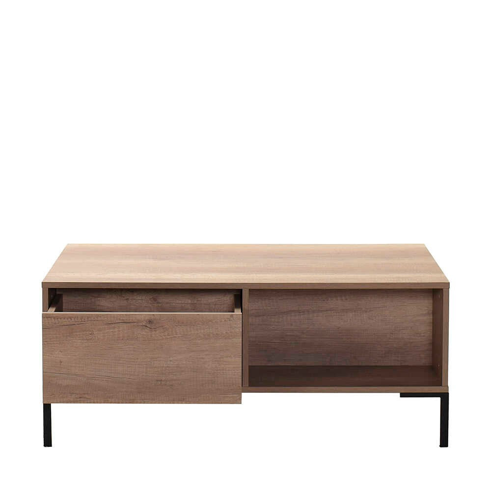 Mesa de Centro – 103 cm x 42 cm x 60 cm – Nogueira clara – Painéis de partículas revestidos a melamina
