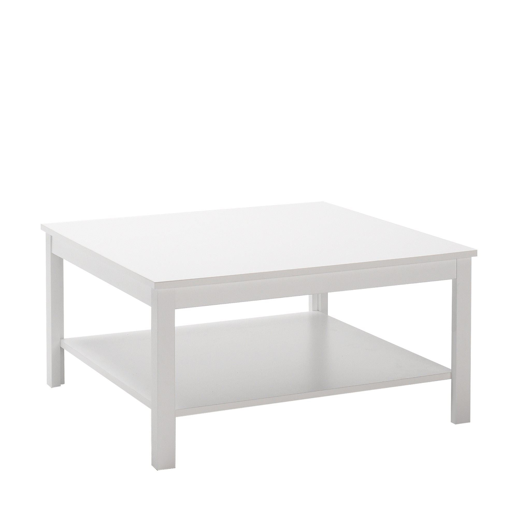 Mesa de Centro – 80cm x 40cm x 80cm – Branco – Painel de partículas revestido a melamina