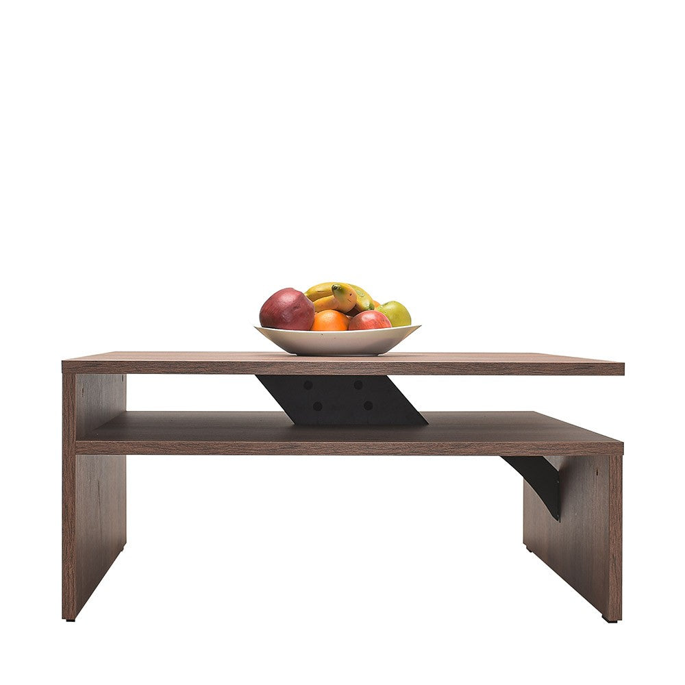 Mesa de Centro – 90x42x90 cm – Nogueira – Painel de partículas revestido a melamina