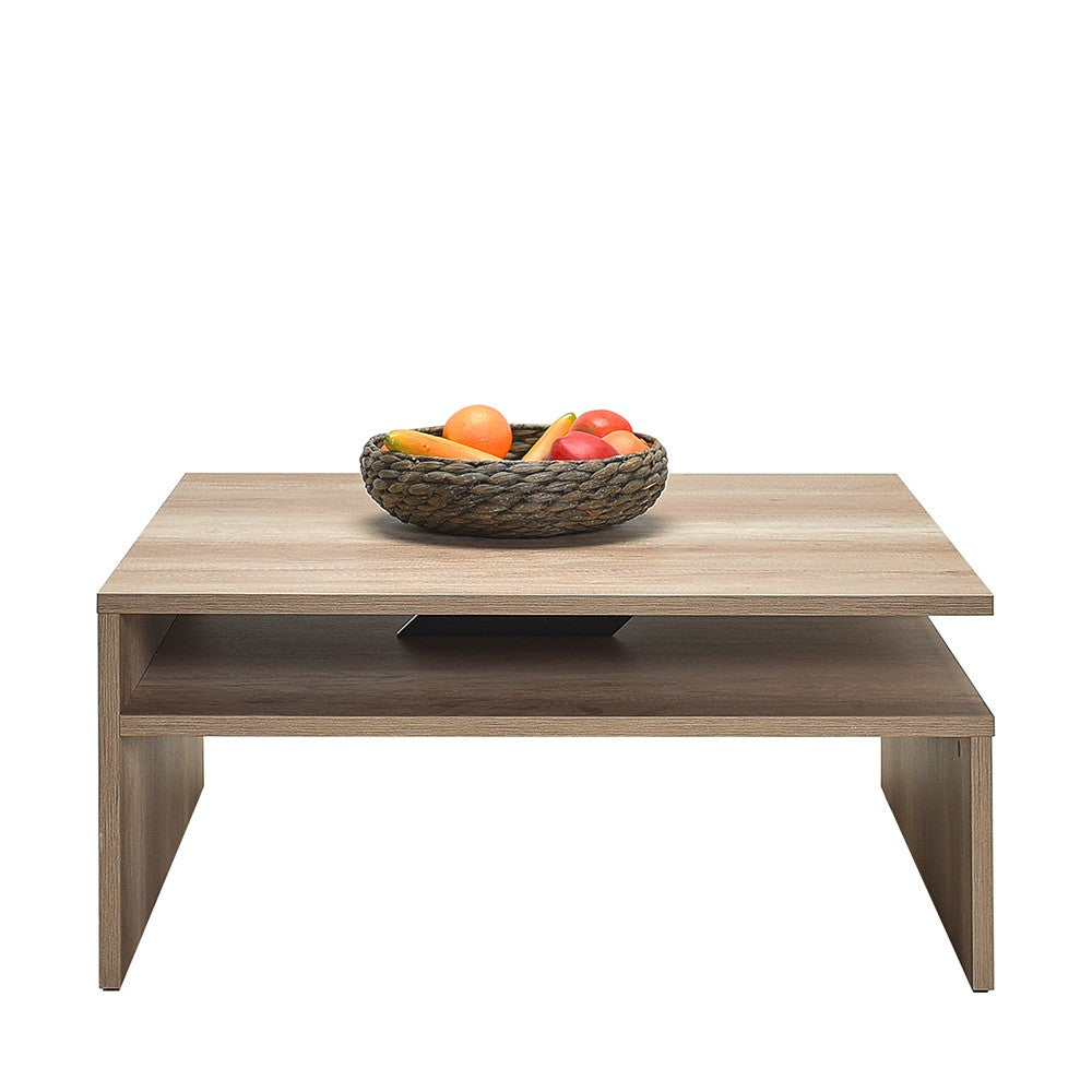 Mesa de Centro – 90 cm x 42 cm x 90 cm – Nogueira clara – Painel de partículas revestido a melamina