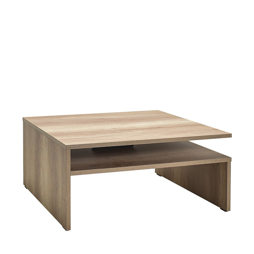 Mesa de Centro – 90 cm x 42 cm x 90 cm – Nogueira clara – Painel de partículas revestido a melamina