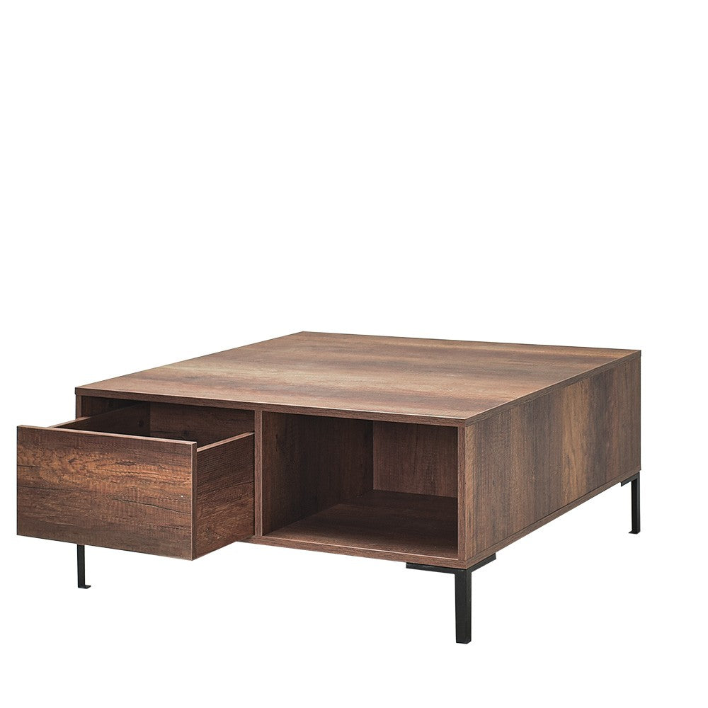 Mesa de Centro – 90 cm x 42 cm x 90 cm – Nogueira – Painel de partículas revestido a melamina