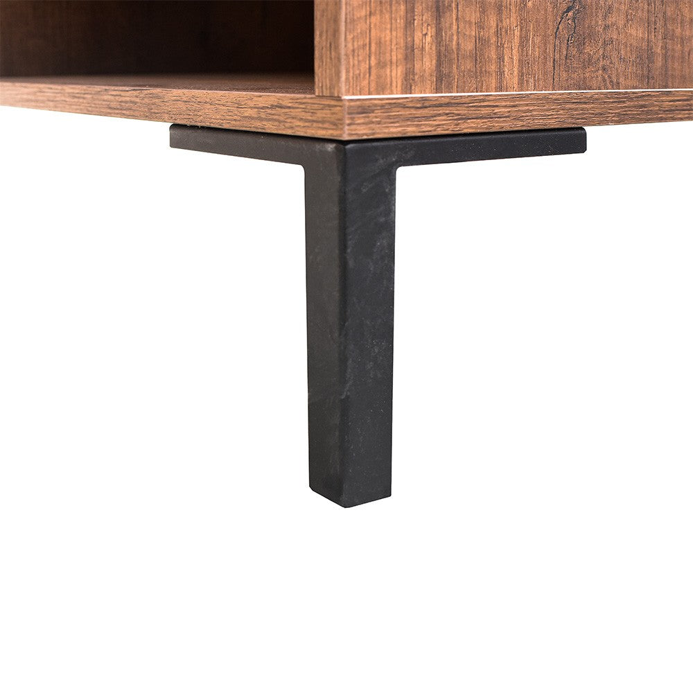 Mesa de Centro – 90 cm x 42 cm x 90 cm – Nogueira – Painel de partículas revestido a melamina