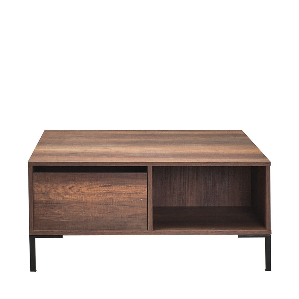 Mesa de Centro – 90 cm x 42 cm x 90 cm – Nogueira – Painel de partículas revestido a melamina