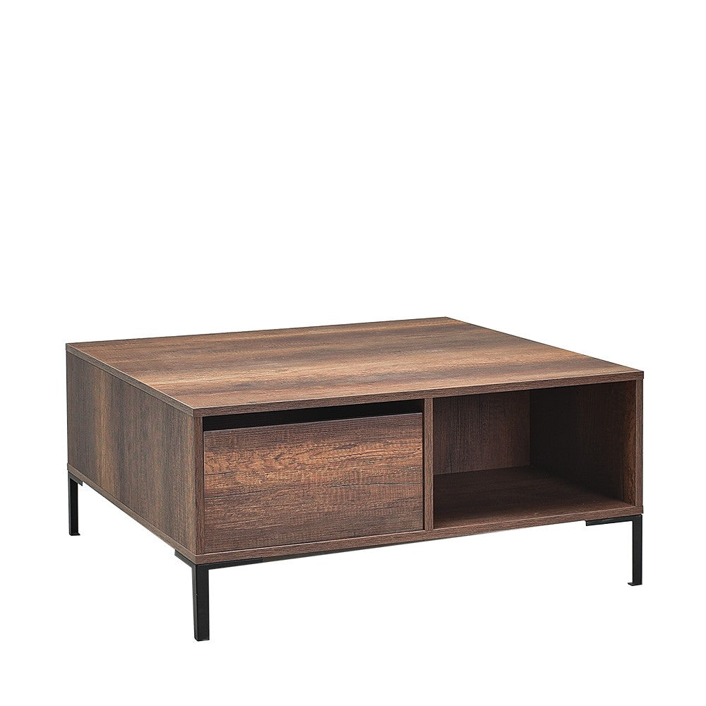 Mesa de Centro – 90 cm x 42 cm x 90 cm – Nogueira – Painel de partículas revestido a melamina