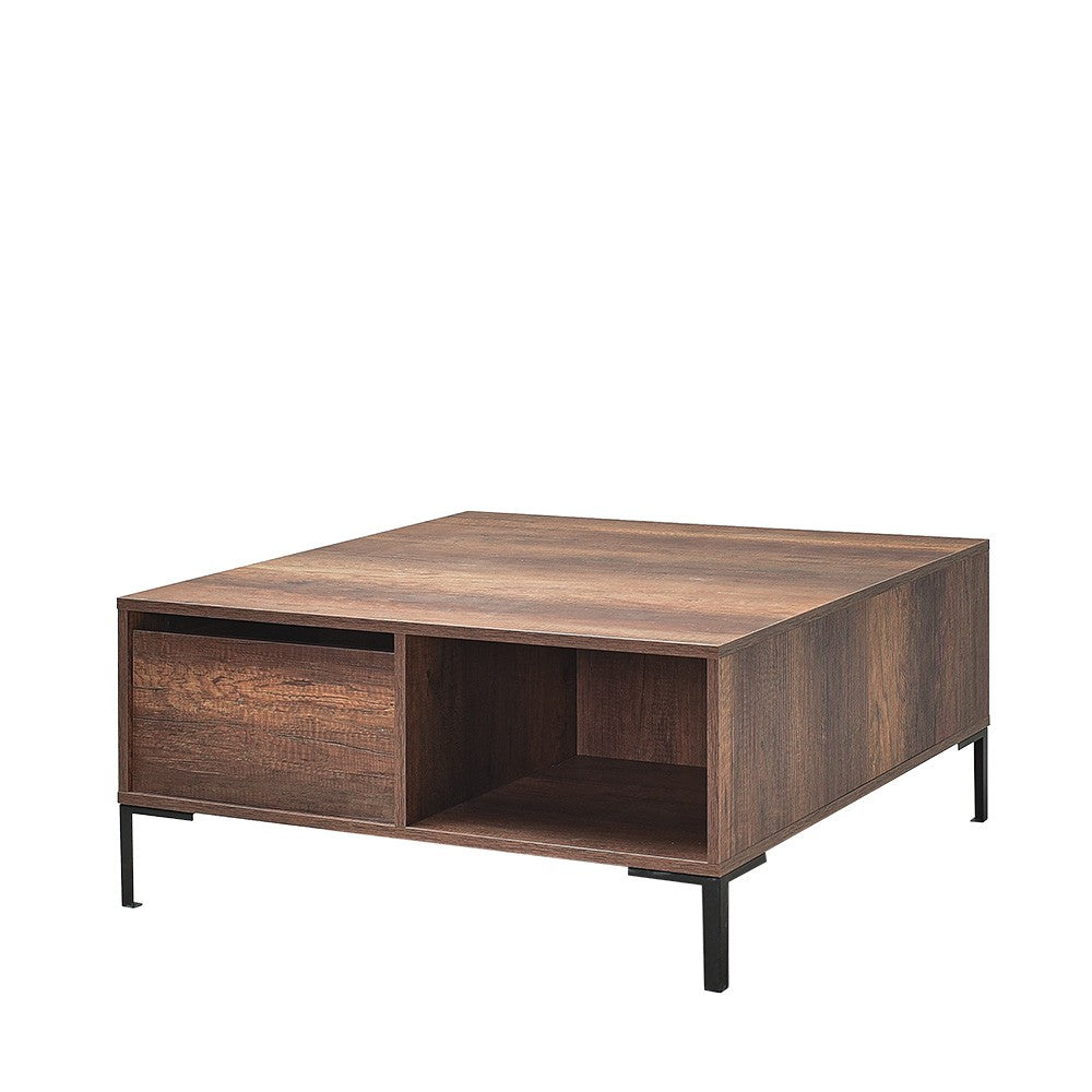 Mesa de Centro – 90 cm x 42 cm x 90 cm – Nogueira – Painel de partículas revestido a melamina