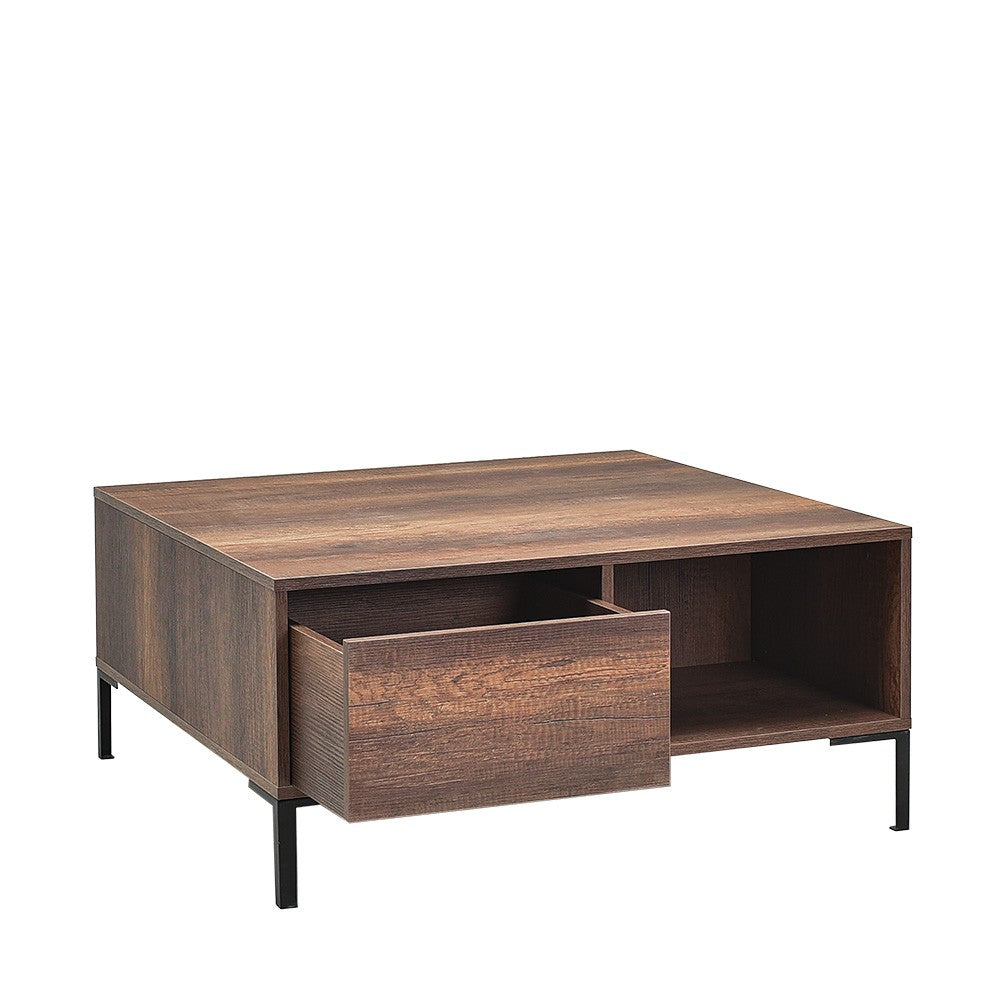 Mesa de Centro – 90 cm x 42 cm x 90 cm – Nogueira – Painel de partículas revestido a melamina