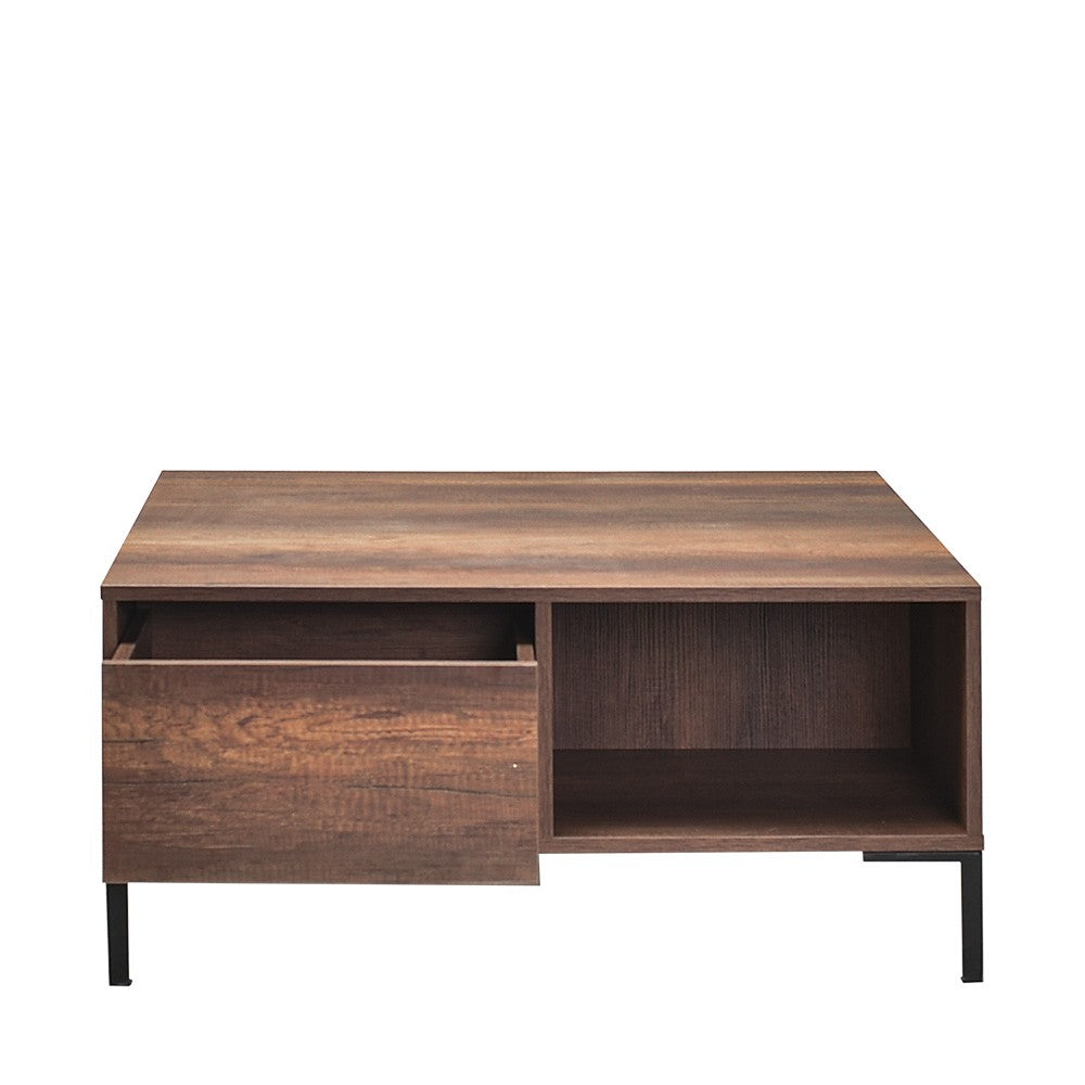 Mesa de Centro – 90 cm x 42 cm x 90 cm – Nogueira – Painel de partículas revestido a melamina