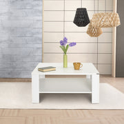 Mesa de Centro – 90 cm x 42 cm x 90 cm – Branco – Melamina