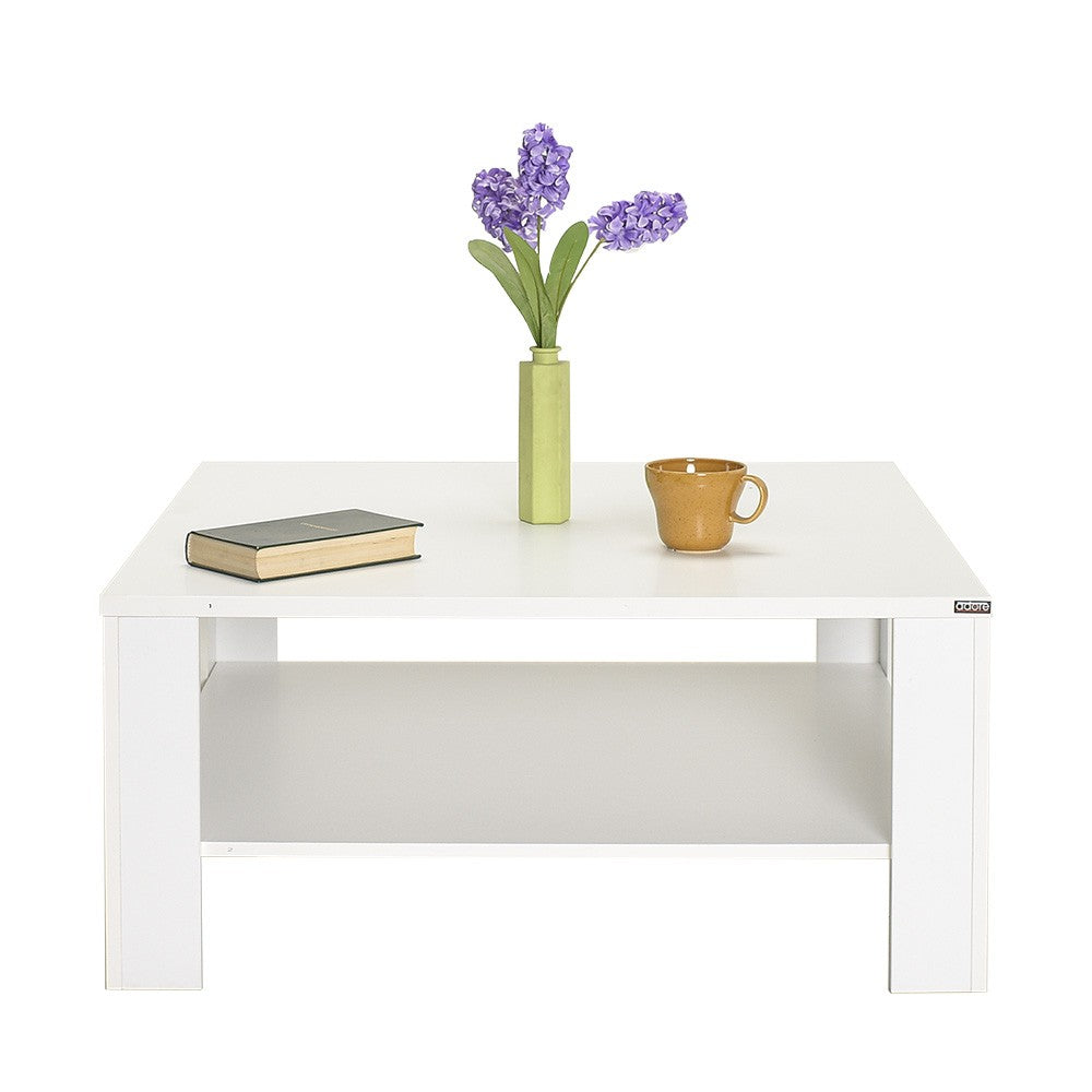Mesa de Centro – 90 cm x 42 cm x 90 cm – Branco – Melamina