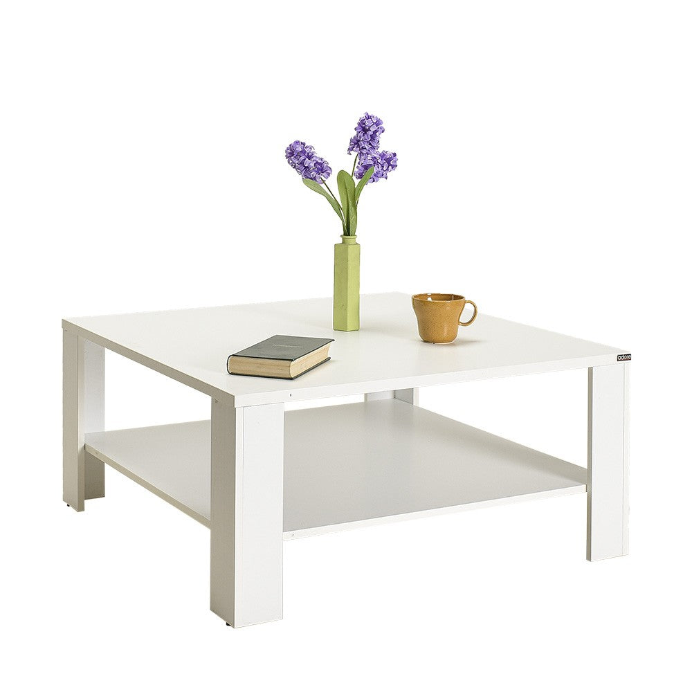 Mesa de Centro – 90 cm x 42 cm x 90 cm – Branco – Melamina
