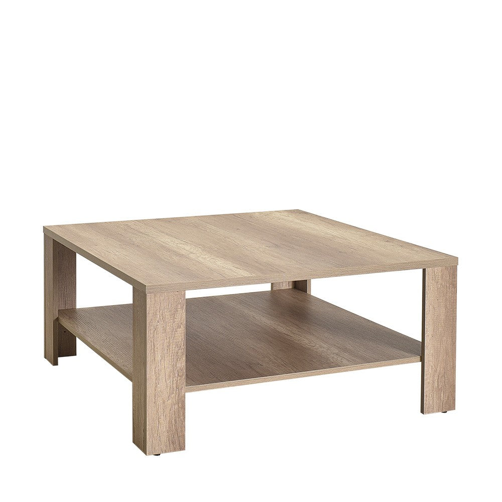 Mesa de Centro – 90 cm x 42 cm x 90 cm – Nogueira clara – Painel de partículas revestido a melamina