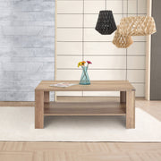 Mesa de Centro – 110 cm x 42 cm x 65 cm – Nogueira clara – Painel de partículas revestido a melamina