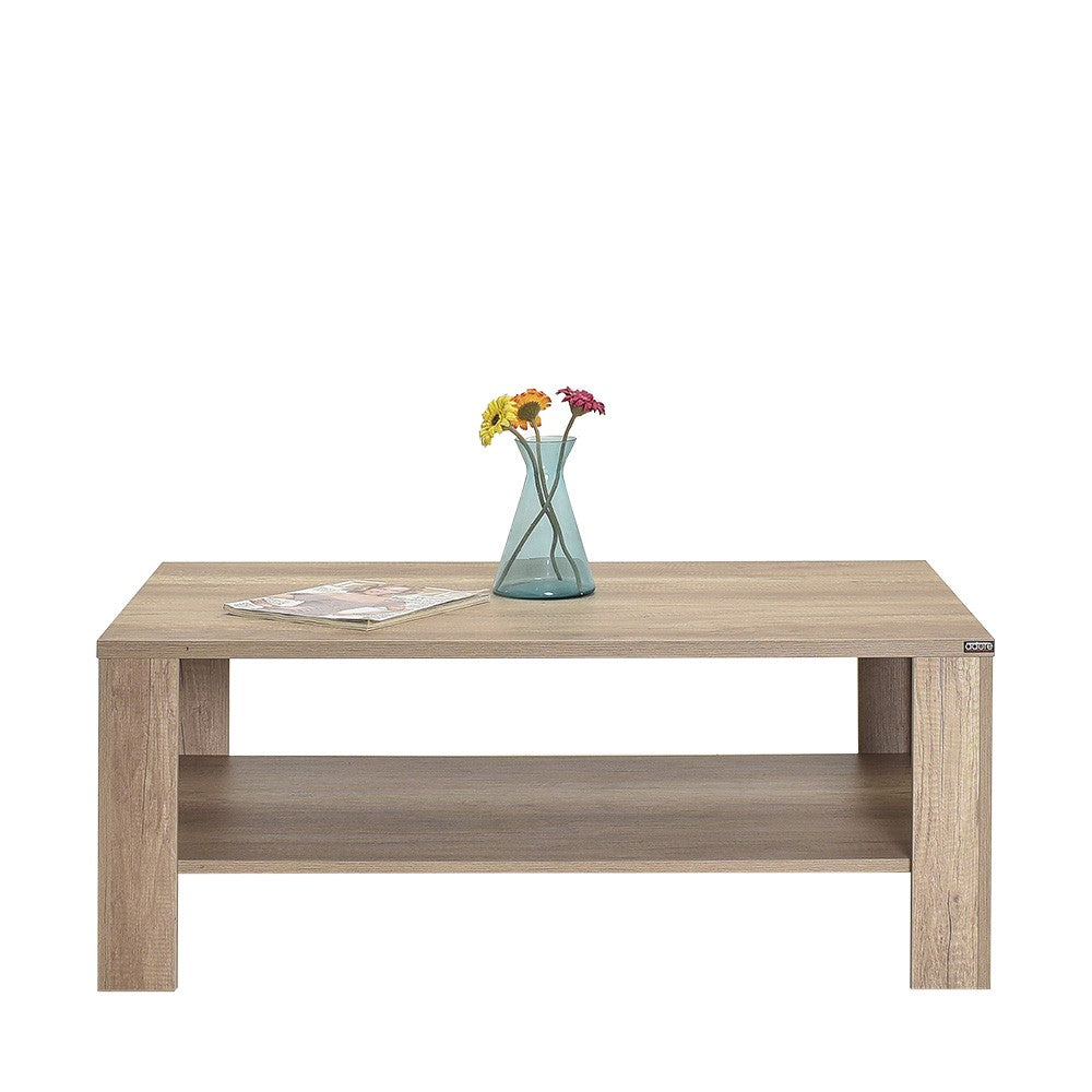 Mesa de Centro – 110 cm x 42 cm x 65 cm – Nogueira clara – Painel de partículas revestido a melamina