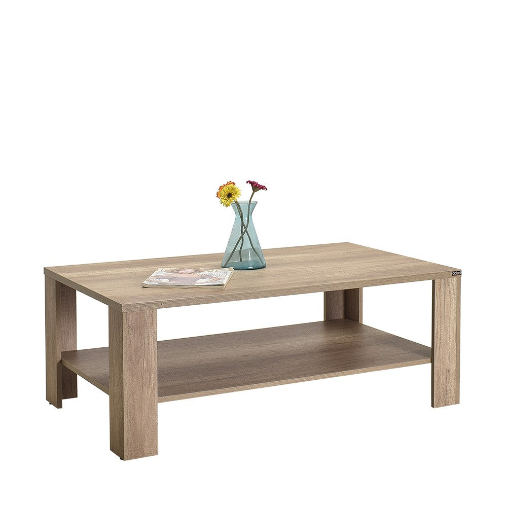 Mesa de Centro – 110 cm x 42 cm x 65 cm – Nogueira clara – Painel de partículas revestido a melamina