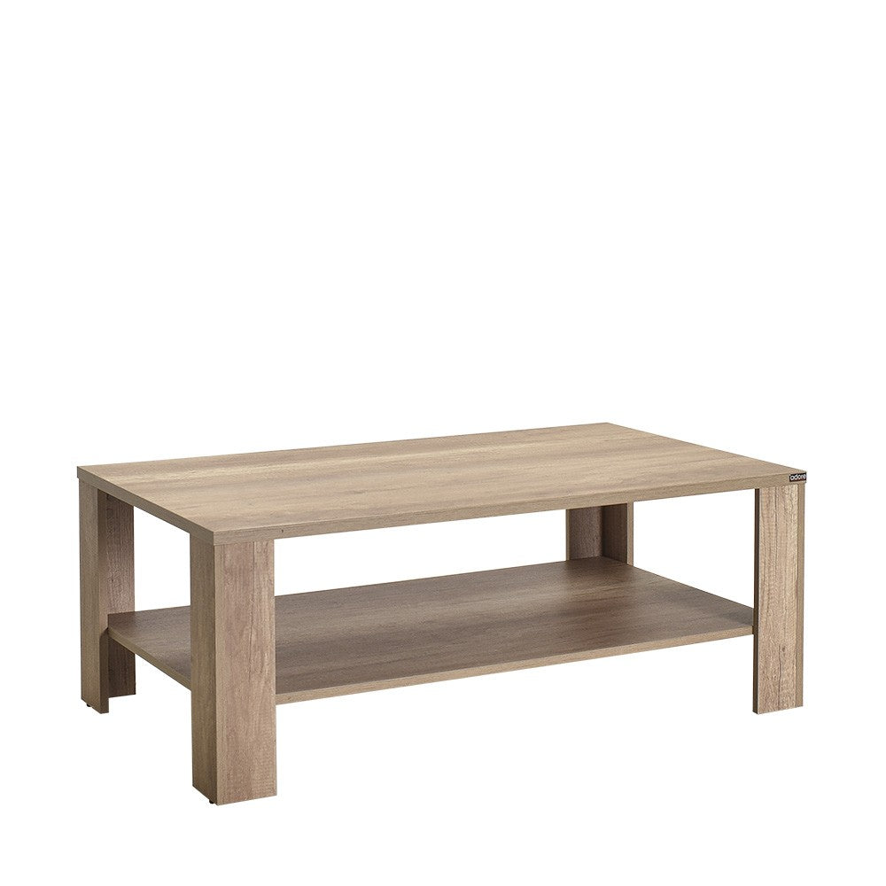 Mesa de Centro – 110 cm x 42 cm x 65 cm – Nogueira clara – Painel de partículas revestido a melamina