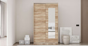 Guarda-roupa de MDF revestido de melamina – 120 cm x 207 cm x 52 cm – Cor Sonoma