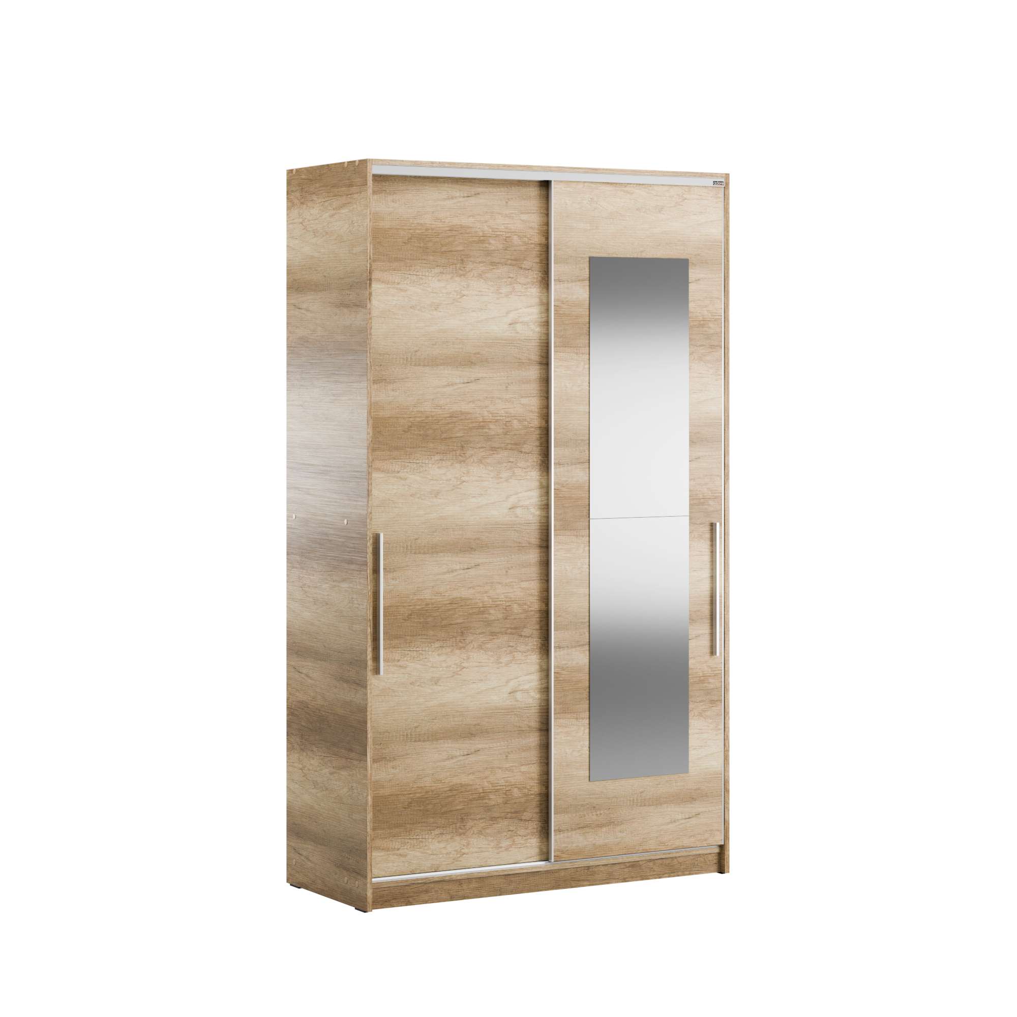 Guarda-roupa de MDF revestido de melamina – 120 cm x 207 cm x 52 cm – Cor Sonoma