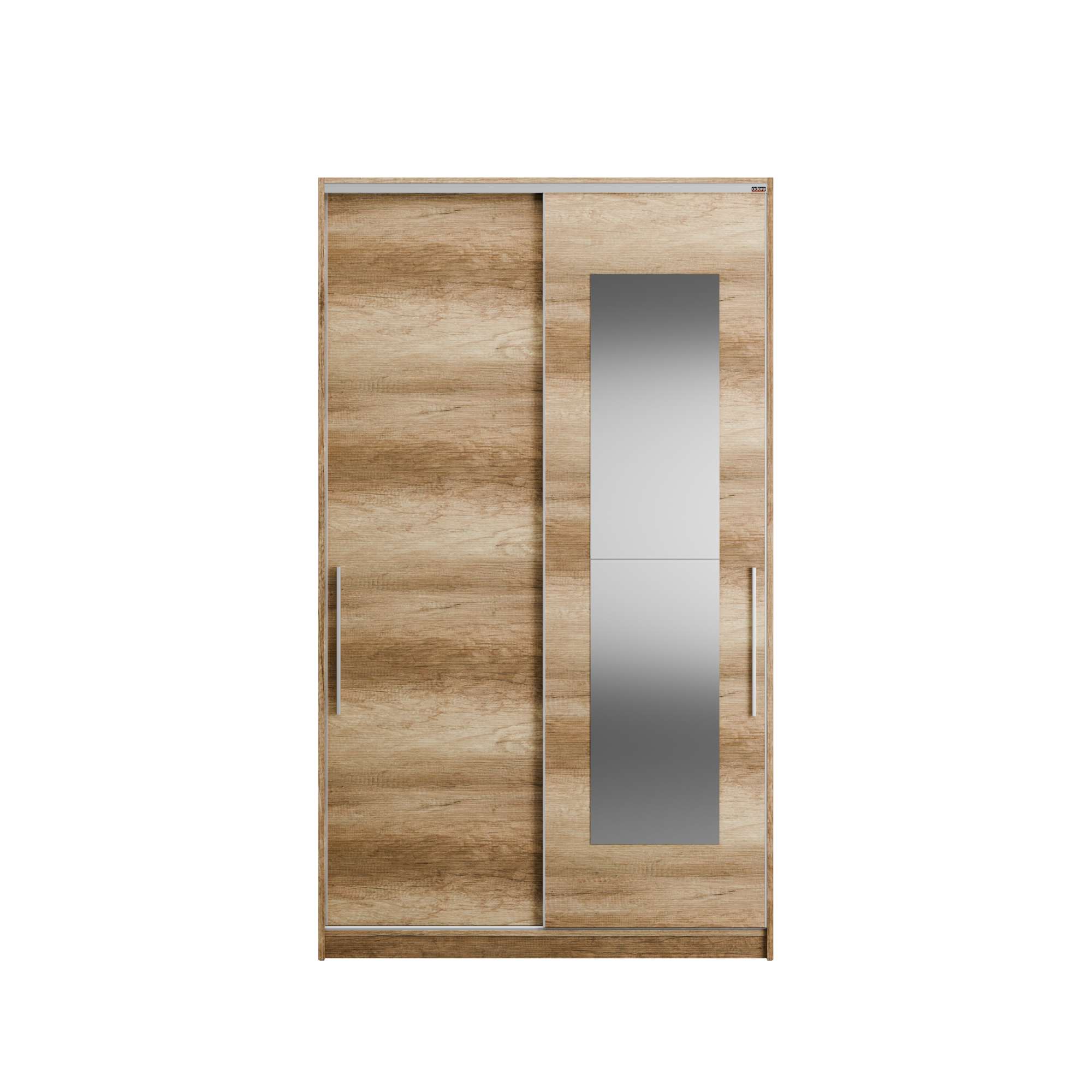 Guarda-roupa de MDF revestido de melamina – 120 cm x 207 cm x 52 cm – Cor Sonoma