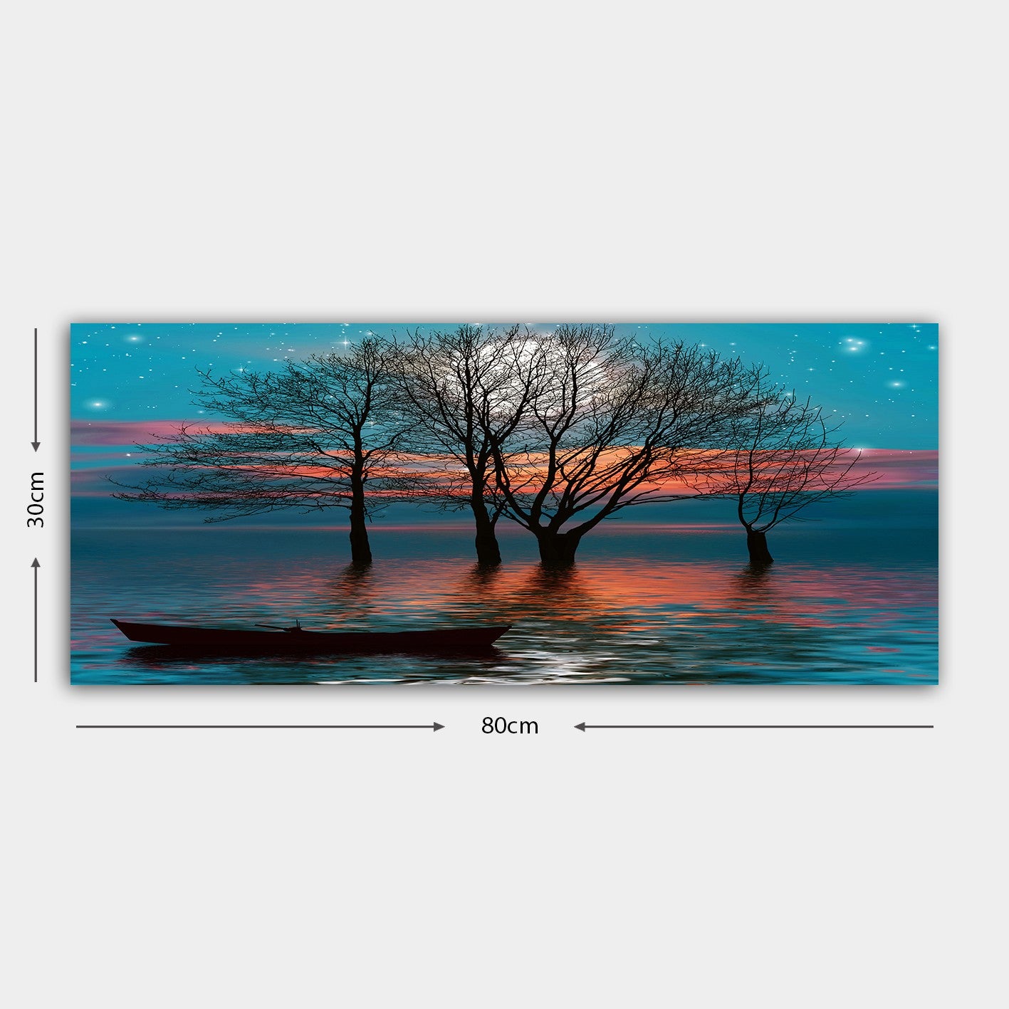 Pintura Decorativa Elegante em Tela, 30 x 80 cm, 100% Tela, 100% Moldura de Madeira (4 cm de Espessura) | Perfeita para Amantes de Decoração e Arte