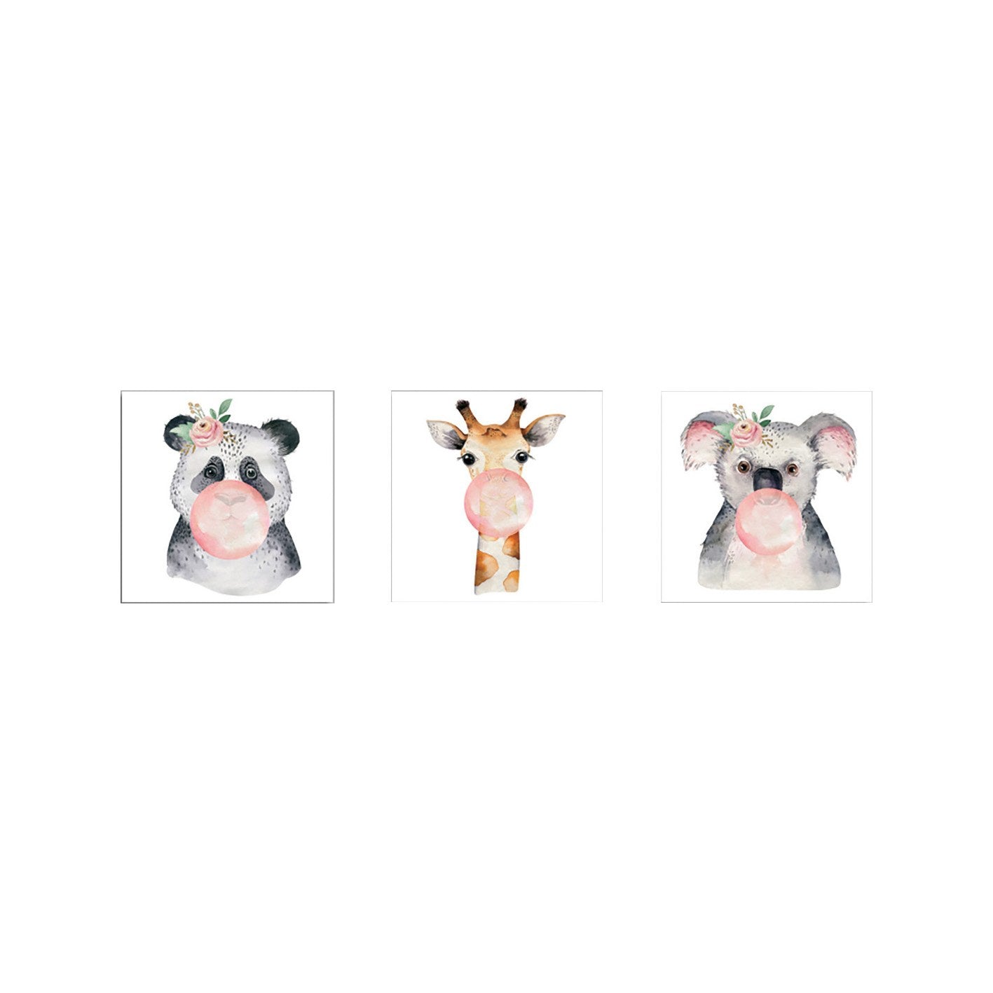 Conjunto elegante de pinturas decorativas em tela (3 peças), 30 x 30 cm | 60% algodão/40% poliéster, moldura de madeira, impressão digital | Perfeito para amantes de decoração e arte