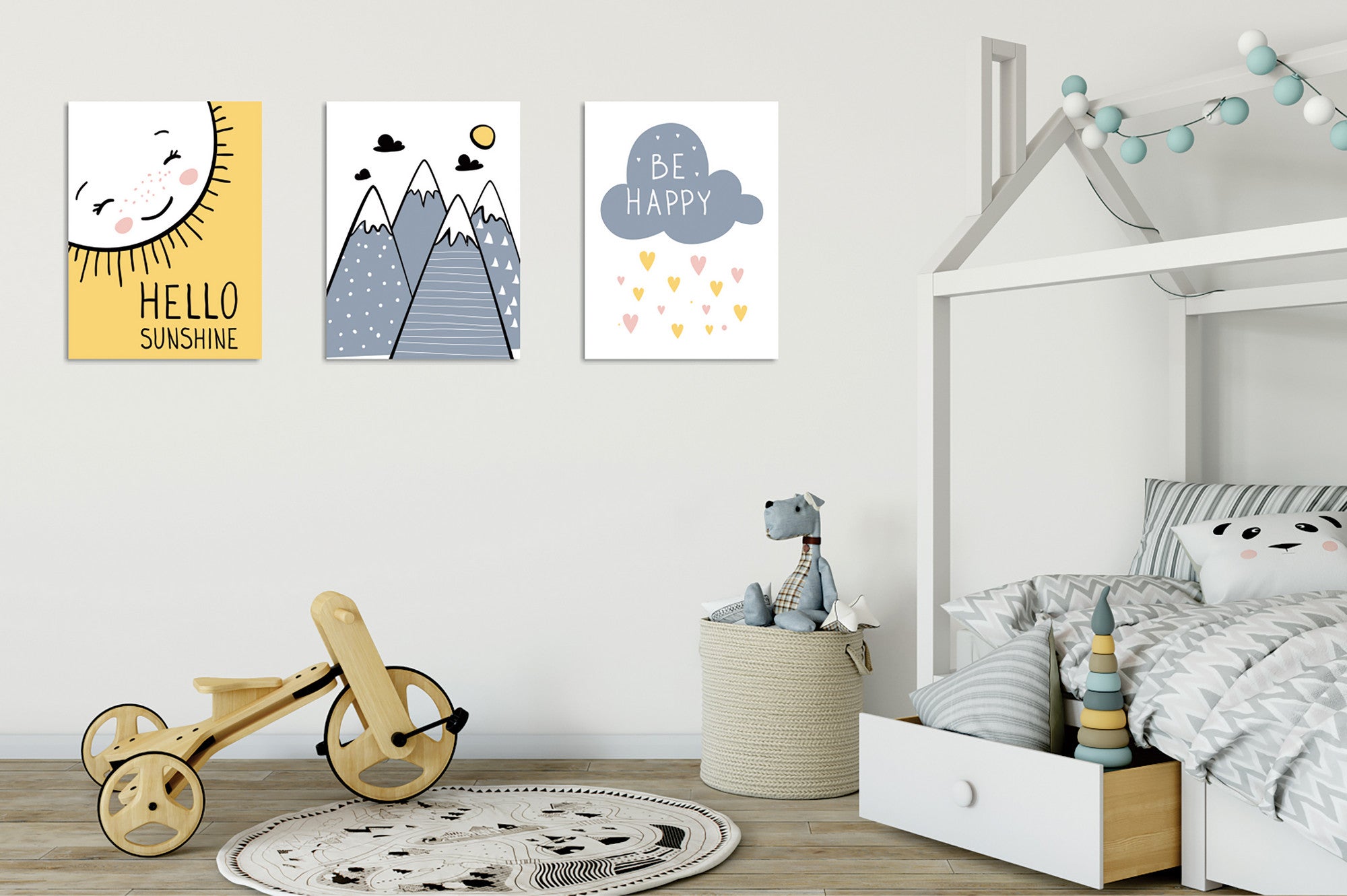 Conjunto elegante de pinturas decorativas em tela (3 peças), 30 x 40 cm | 60% algodão/40% poliéster, moldura de madeira, impressão digital | Perfeito para amantes de decoração e arte