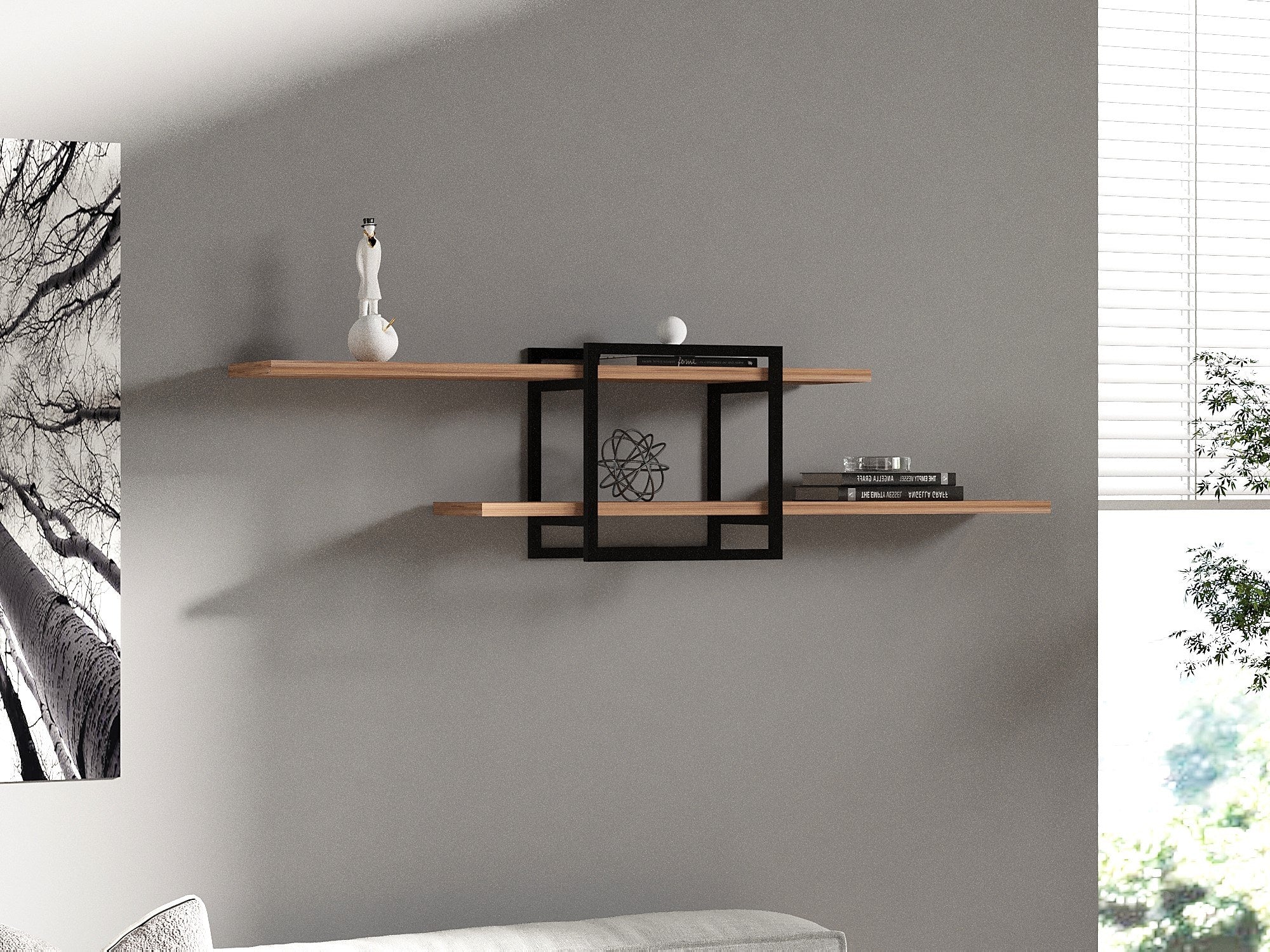 Prateleira de parede moderna – 120 x 30 x 18 cm – Pinho Atlântico – Painel de partículas