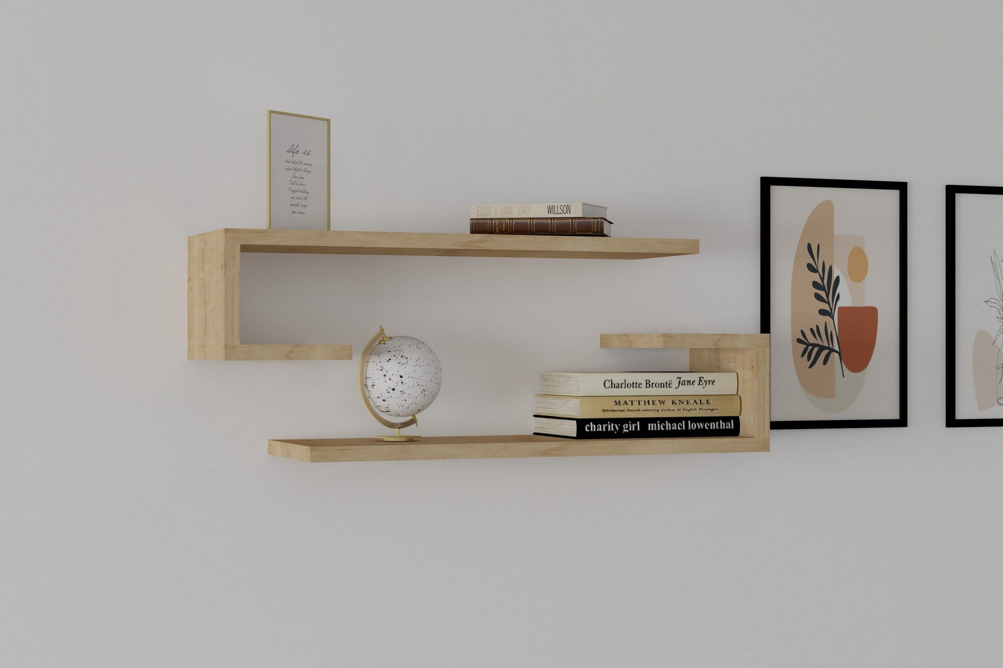 Prateleira de parede moderna – 60 x 15 x 19,6 cm – Carvalho safira – Painel de partículas revestido de melamina