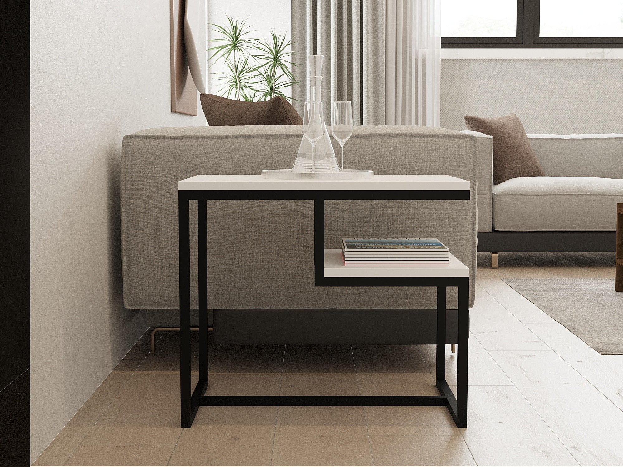 Mesa de Centro-Wengen-Branco