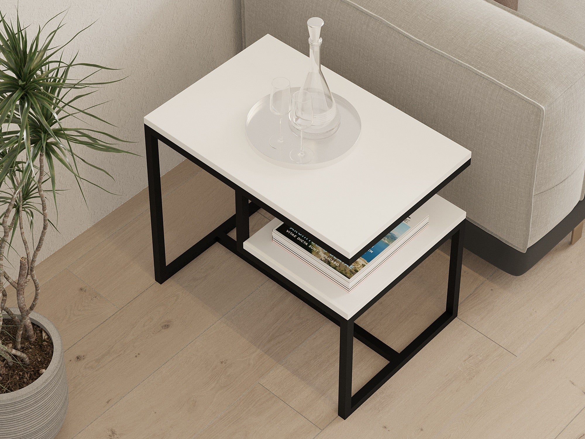 Mesa de Centro-Wengen-Branco