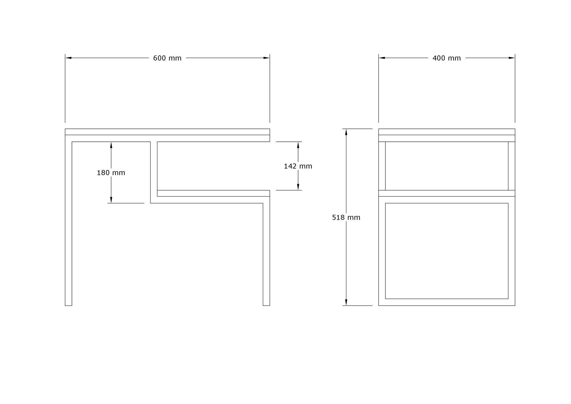 Mesa de Centro-Wengen-Branco
