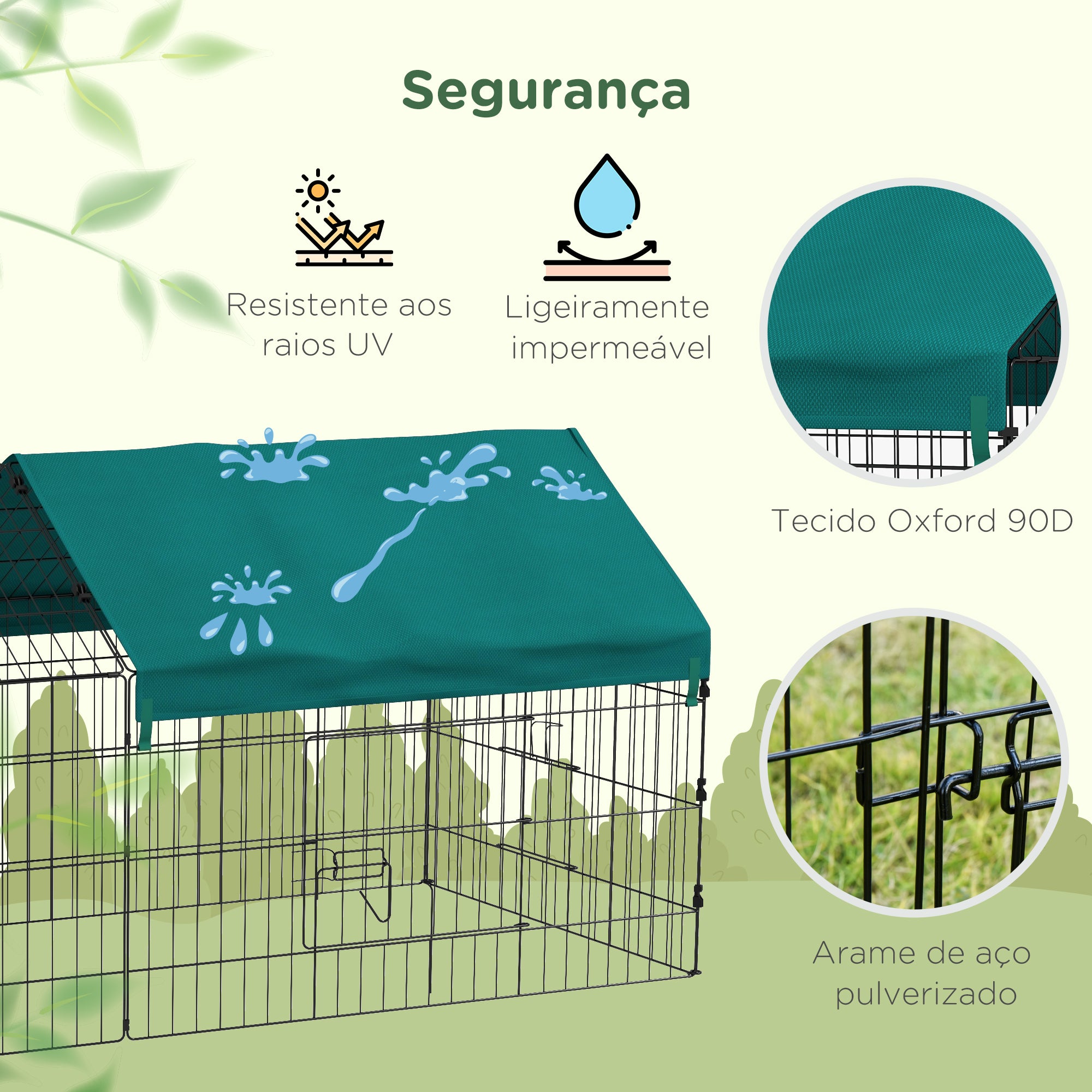 Gaiola para Roedores de Aço – 185x75x75 cm – Verde e Preto