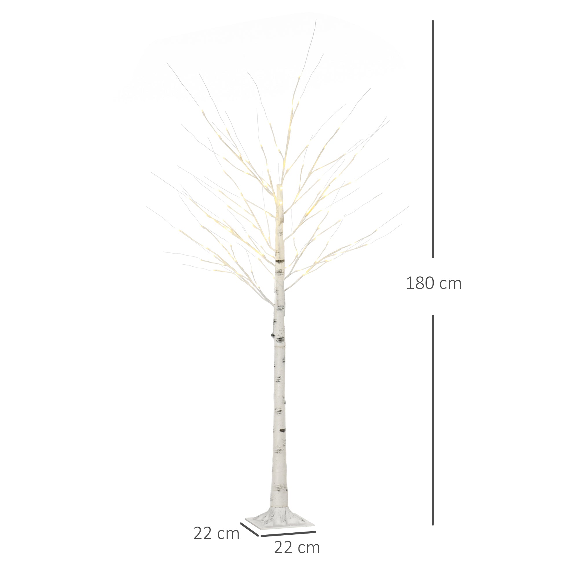 Árvore de Bétula Branca – 180cm – Branco – Polipropileno e metal
