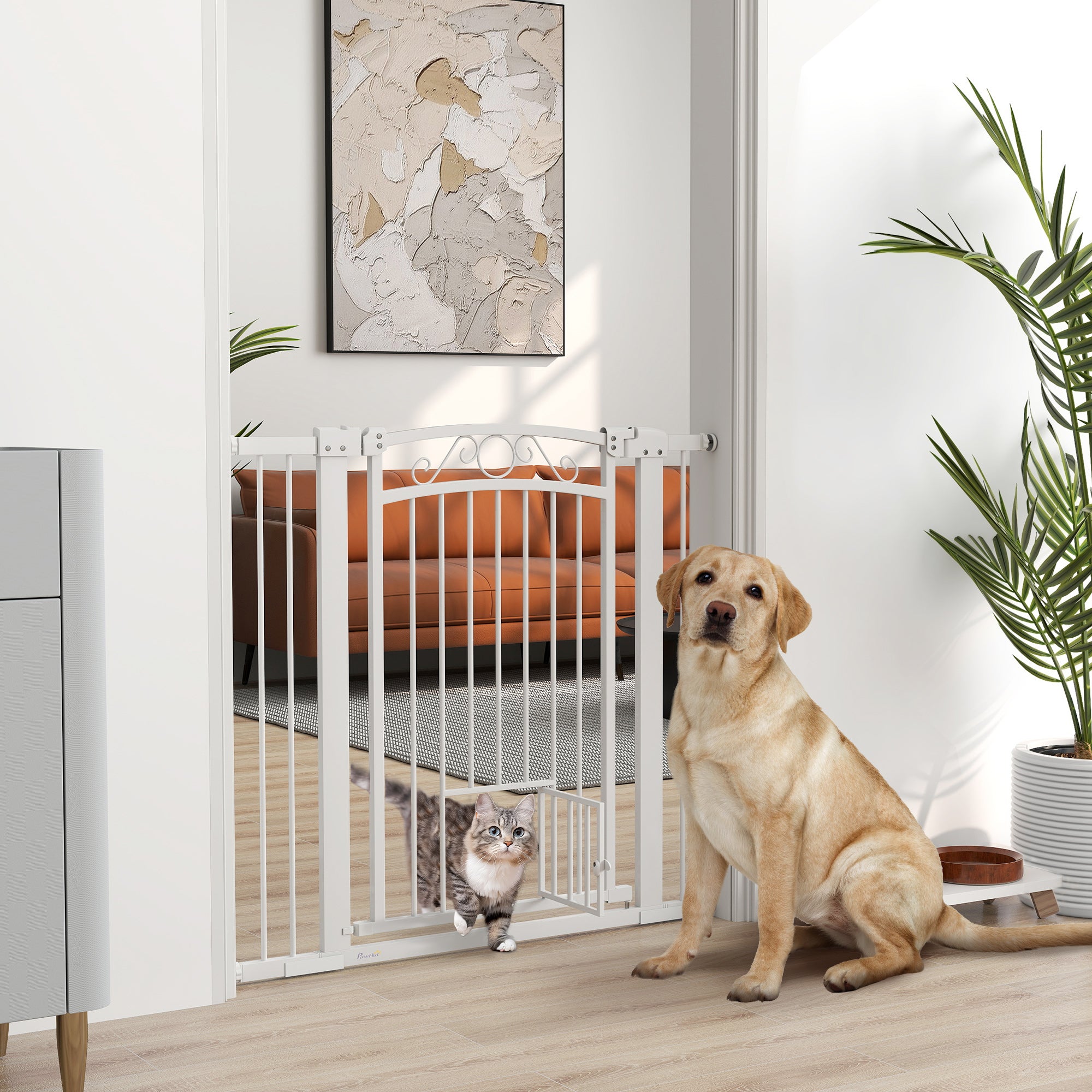 Barreira de Segurança Extensível – 76-102x96 cm – Branco – Aço e PA