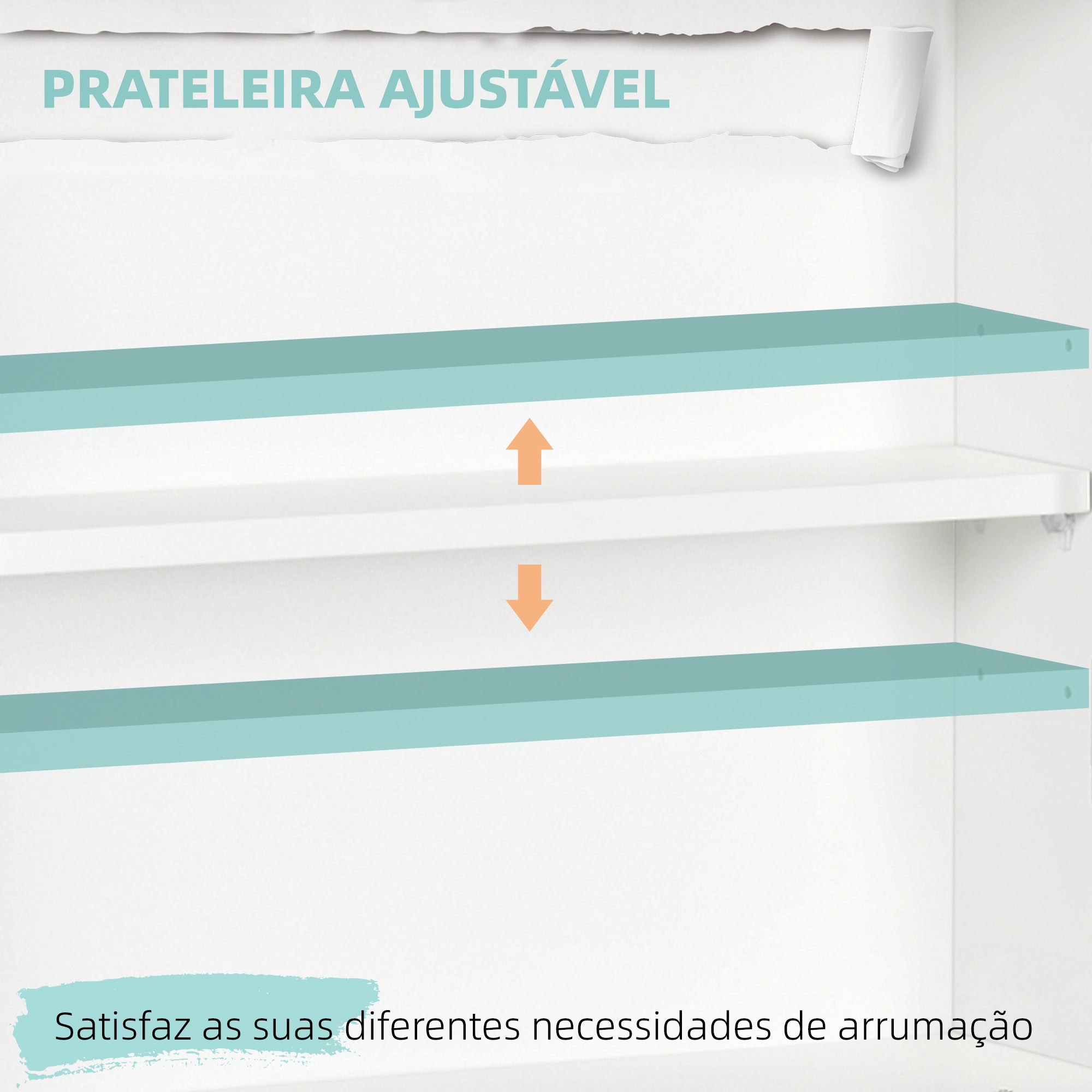 Secretária de Parede Moderna – 64x20x60 cm – Branca – Melamina
