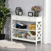 Consola de Entrada - Mesa para Corredor 100x30.5x80 cm - Branco