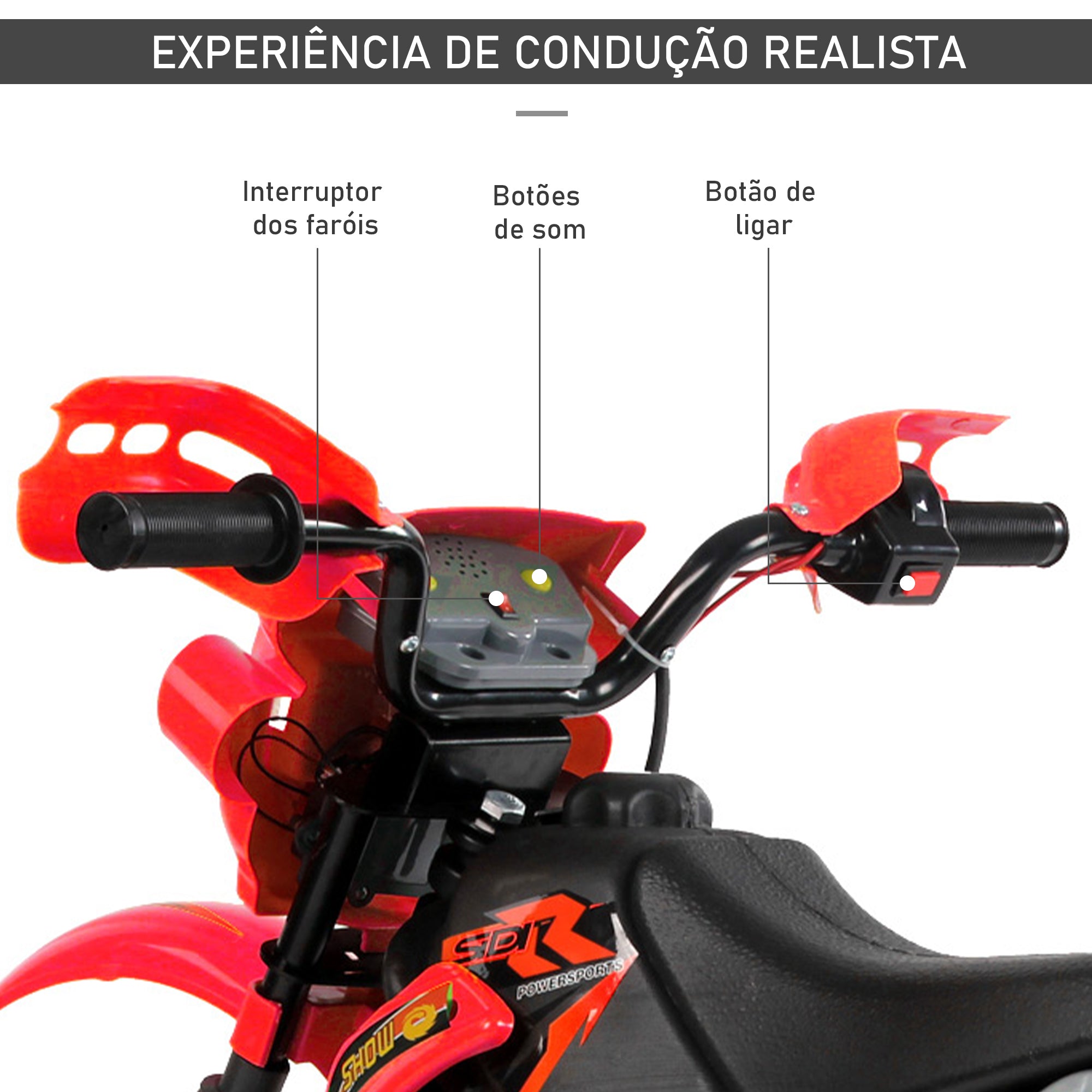Mota Elétrica Infantil Vermelha e Preta 102x53x66 cm - Diversão Garantida para Crianças!
