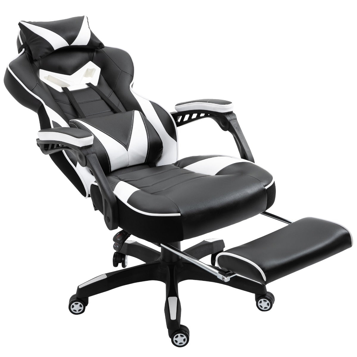 Cadeira Ergonômica Gaming Branca e Preta 65x70x118,5-126,5 cm